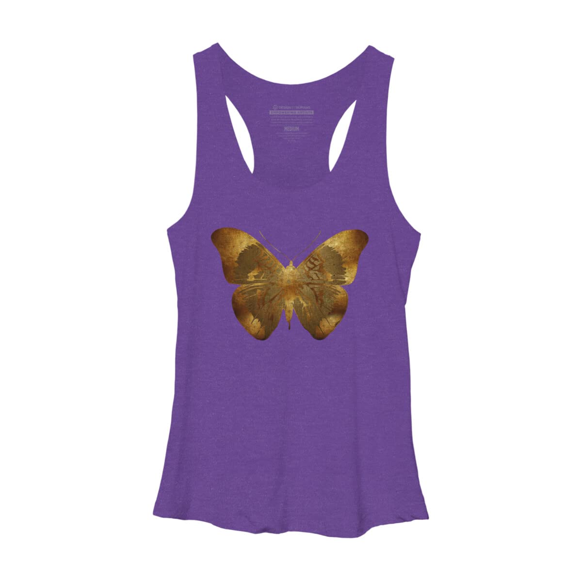 Design By Humans Women's Iron Butterfly Racerback Tank Top by Adamzworld - Soft Breathable Workout & Yoga Top for Women - Perfect for Gym, Running & Casual Wear