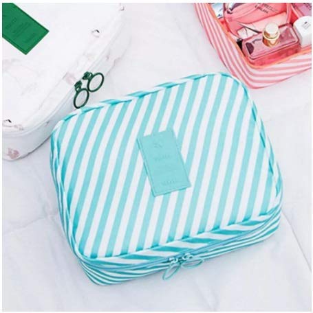 Kalitus Women's Waterproof Makeup Organizer Bag with Zipper - 20x15x9cm Travel Toiletry Pouch for Cosmetics (Multi-Color) - Perfect for Travel, Gym & Daily Organization