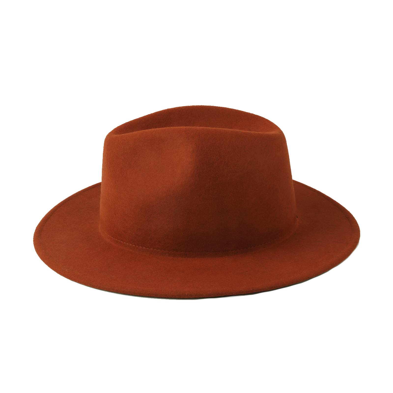 WITHMOONS Classic Wool Felt Fedora Hat - Wide Brim Panama Style Sun Hat for Men & Women - Perfect for Outdoor, Beach, and Casual Wear