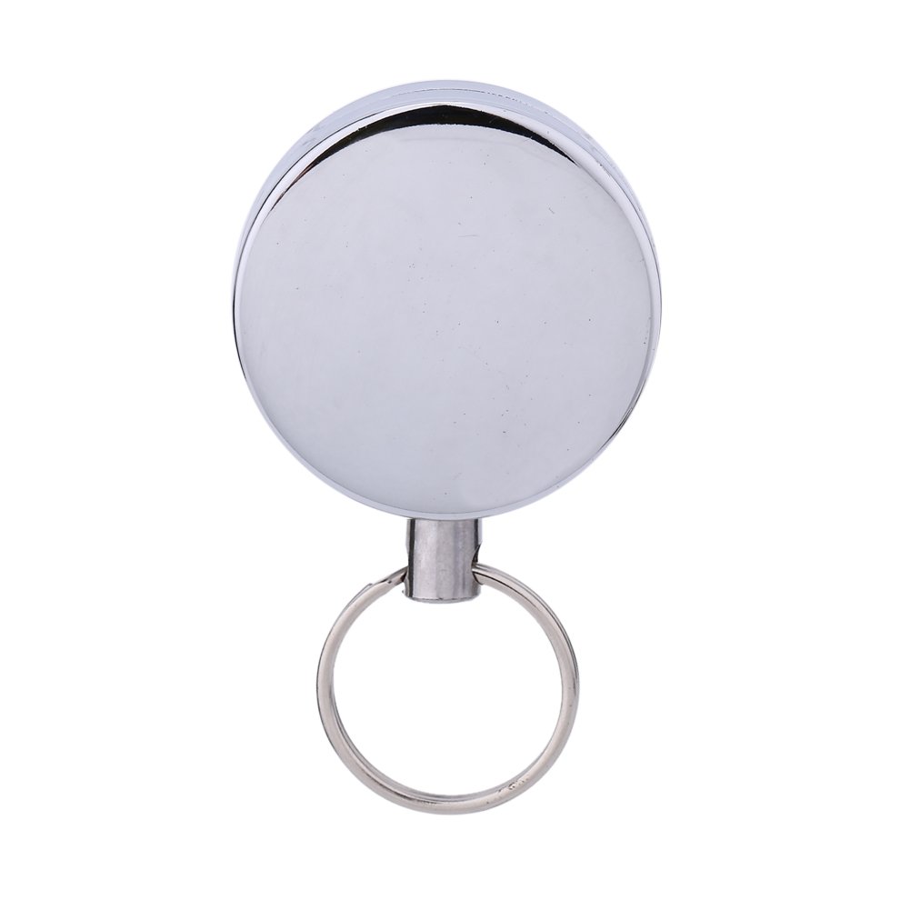 Ejoyous Heavy Duty Retractable Key Holder - Metal Key Reel Badge Holder with Telescopic Rope & Belt Clip - Perfect for Keychains, ID Cards, and Work Keys (Ideal for Office, Warehouse, and Outdoor Use)