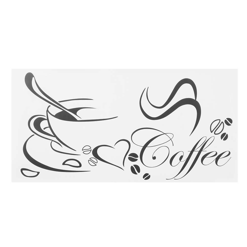 Wall Decor Sticker - Coffee Cup Pattern Wall Decal for Kitchen, Living Room, Bedroom - Perfect for Home, Office, and Cafe Décor