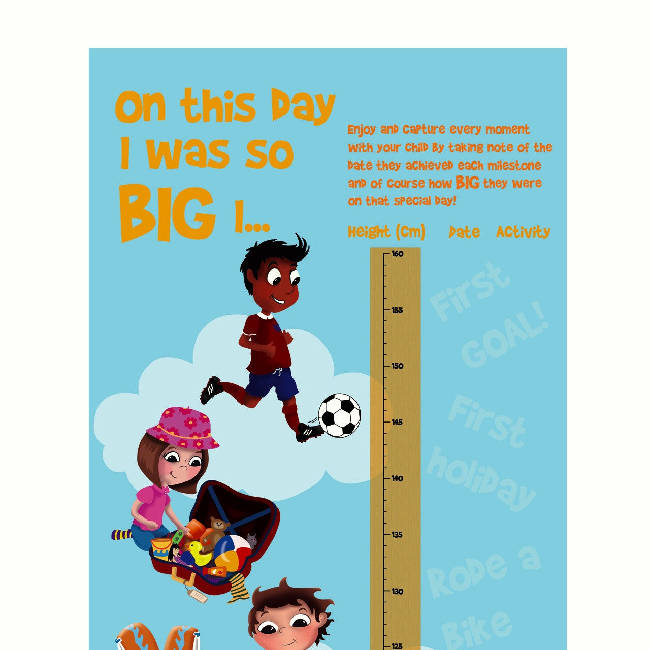 Baby Growth Chart - Height & Milestones Tracker for Kids | Perfect for Nursery, Pediatrician Visits & Family Memory Keeping