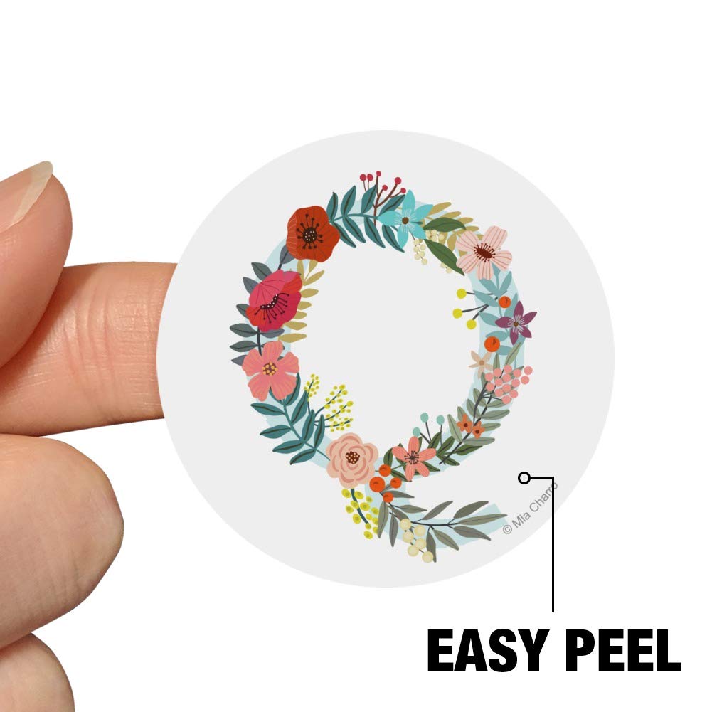 Floral Monogram Letter Q Stickers for Planners, Calendars, Scrapbooking & DIY Crafts - Perfect for Bullet Journals, Scrapbook Pages, and Handmade Greeting Cards