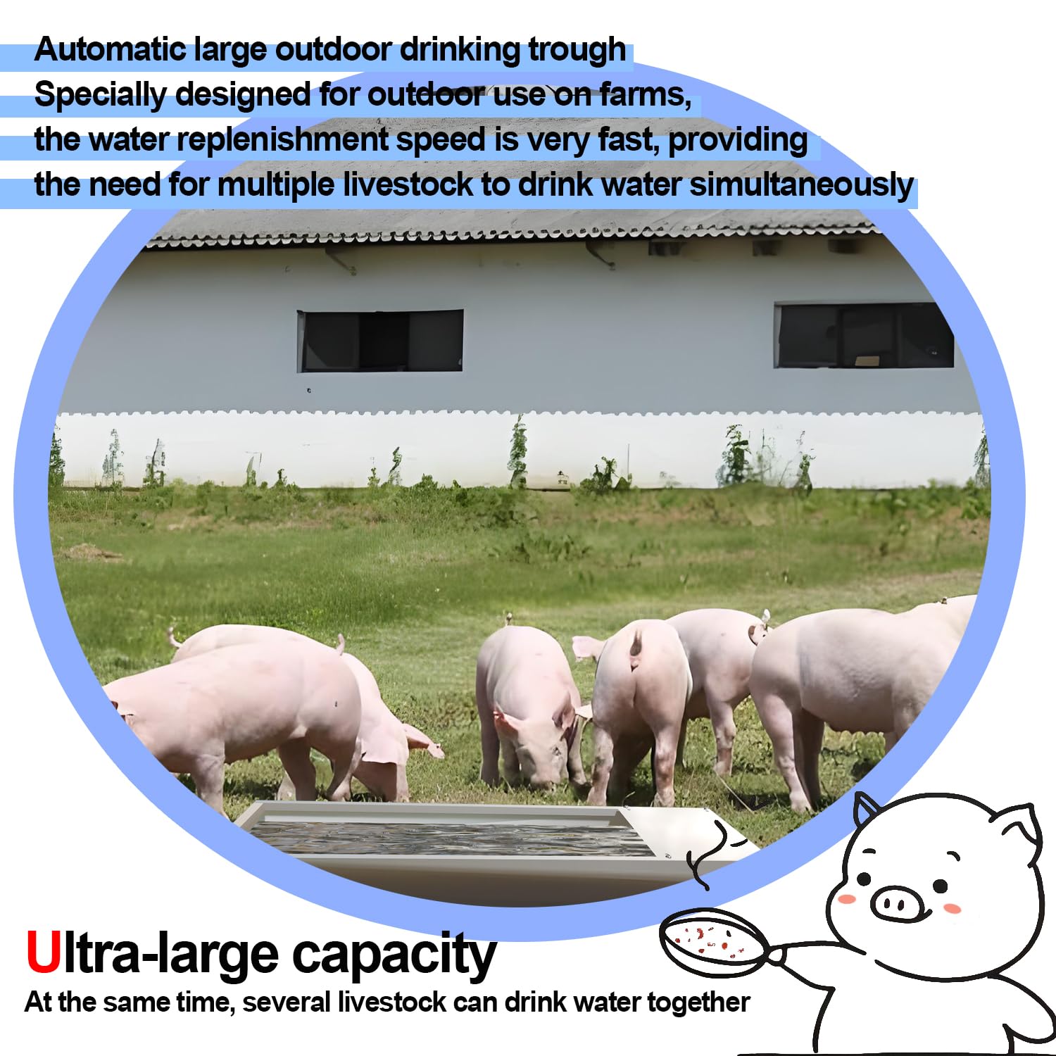 Automatic Livestock Water Trough - 304 Stainless Steel Animal Water Dispenser with Float Valve Kit for Dogs, Horses, Pigs, Cows (39.3
