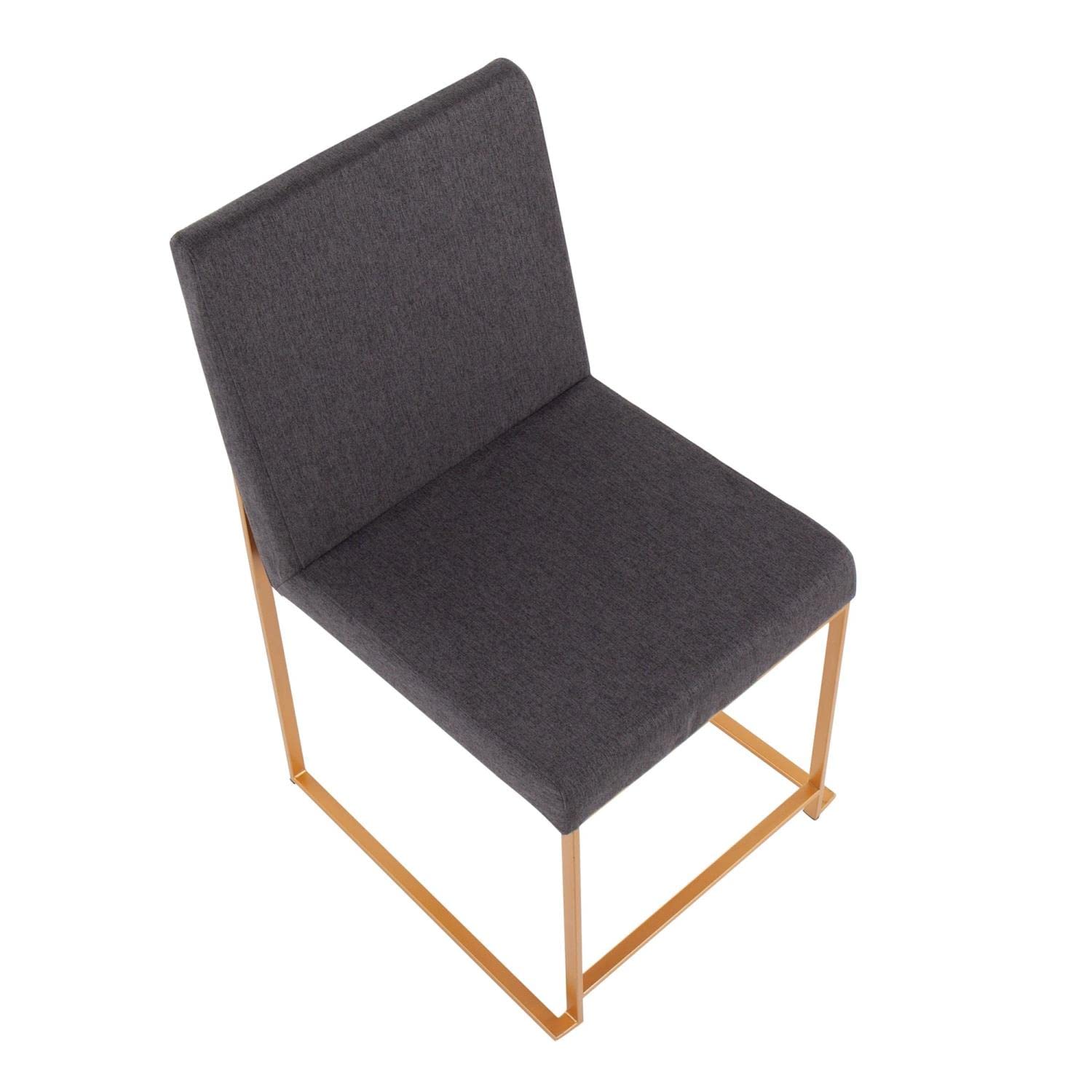 LumiSource High Back Fuji Dining Chair - Modern Upholstered Kitchen & Dining Room Chairs Set of 2 for Home, Restaurant & Office Use