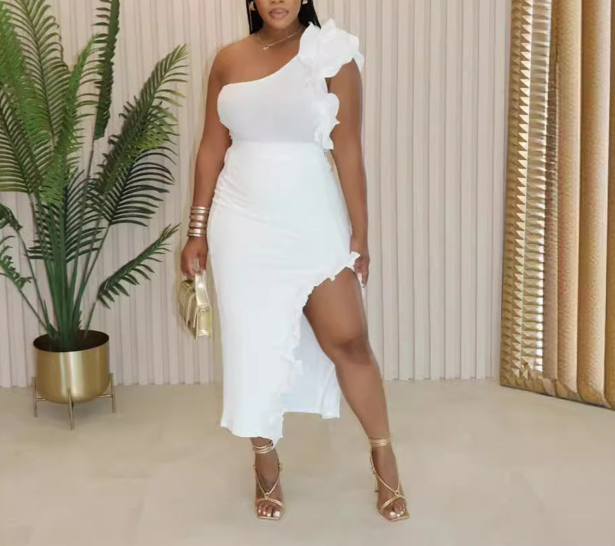 Elegant Long Off-Shoulder Skirt Set - Women's Summer Flowy Maxi Dress with Matching Top - Perfect for Beach Vacations, Date Nights & Boho Fashion