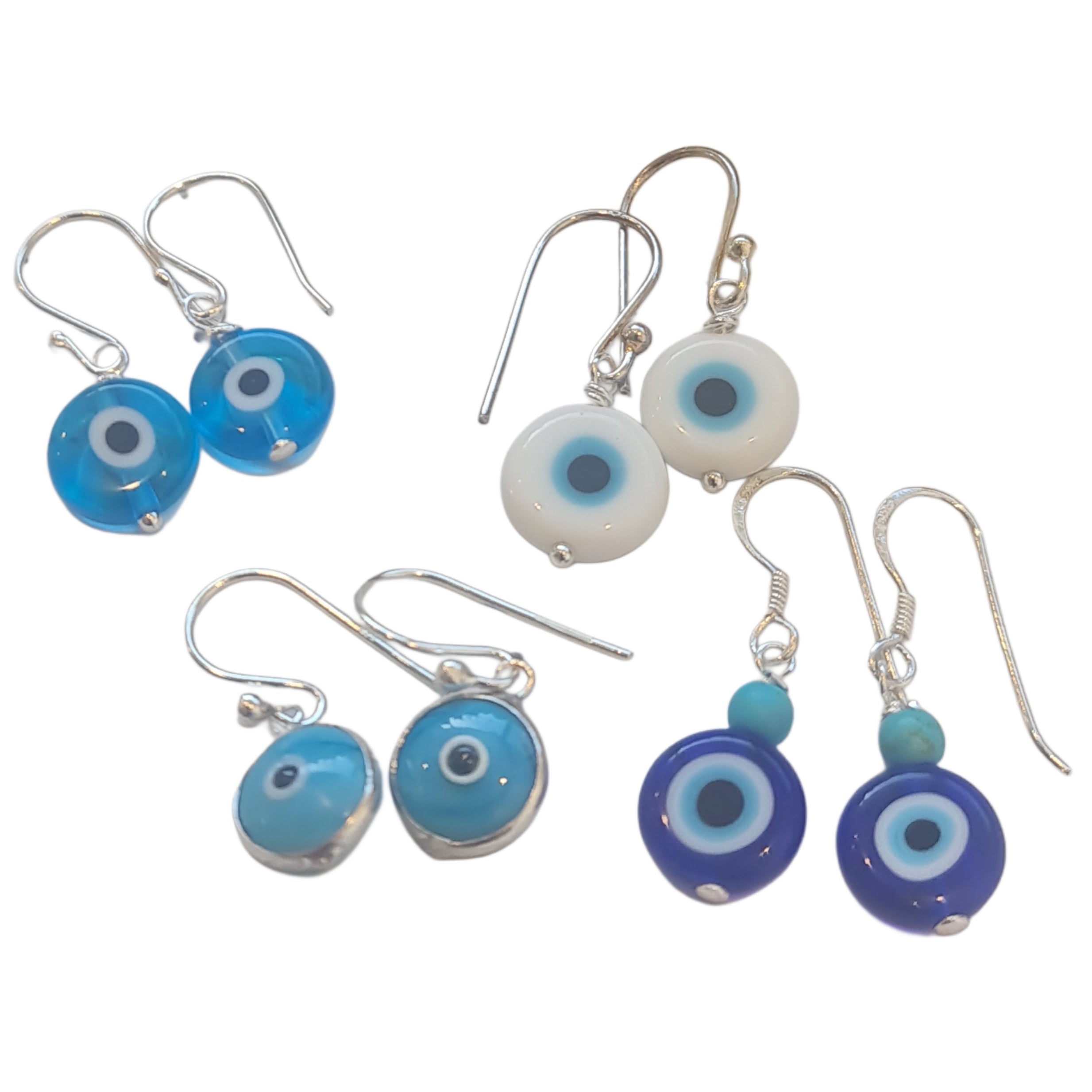 Matia Evil Eye Glass Drop Earrings for Women - Handmade Bohemian Dangle Earrings for Protection & Good Luck - Perfect for Parties, Weddings & Everyday Wear