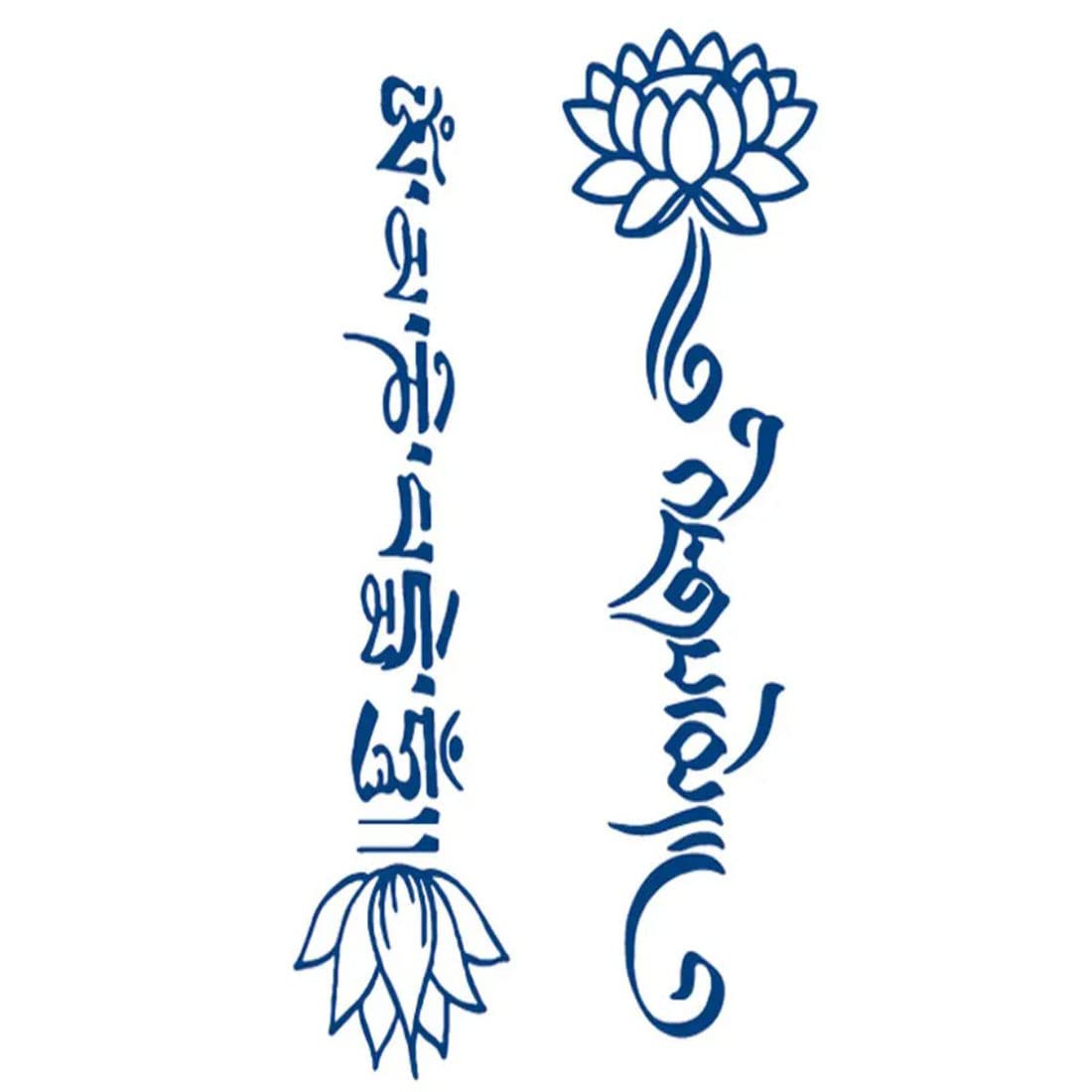 Long Lasting Blue Flower Temporary Tattoos for Men & Women - Waterproof Fake Body Art for Parties, Festivals & Summer Beach Looks