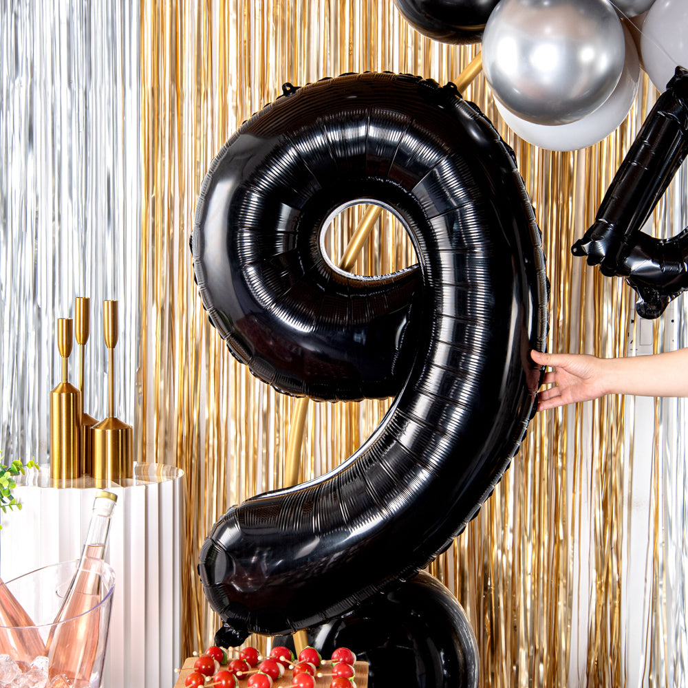 Balloonify Black Mylar Number 9 Balloon - 40 Inch Large Foil Balloon for Birthday Parties, Anniversaries & Celebrations (1 Count Box)