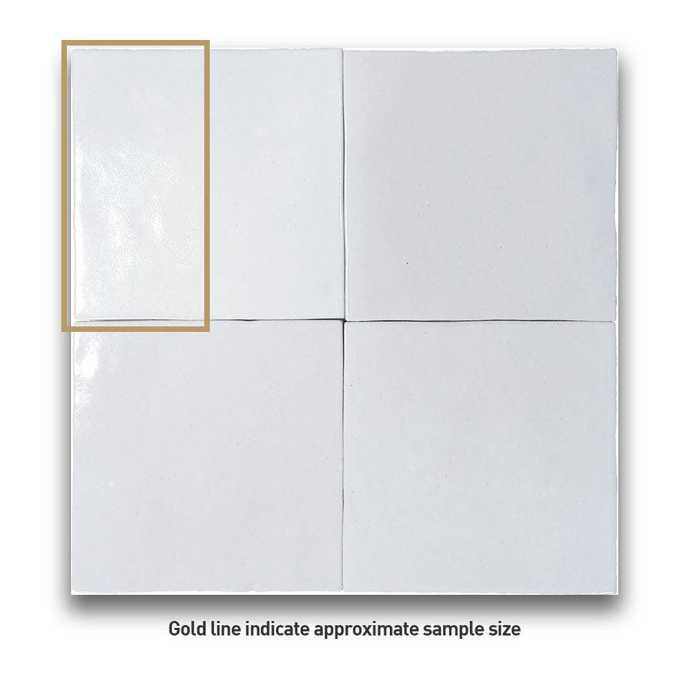 Premium Manara Clay Sahara White 100x100 Zellige Gloss Tile - Moroccan Style Ceramic Wall & Floor Tiles for Kitchen Backsplash, Bathroom, and Pool Design