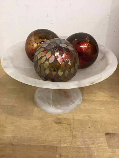12-Inch Footed Glass Bowl Set of 3 - Elegant Decorative Centerpiece for Dining Table, Wedding, Party Decor & Home Display