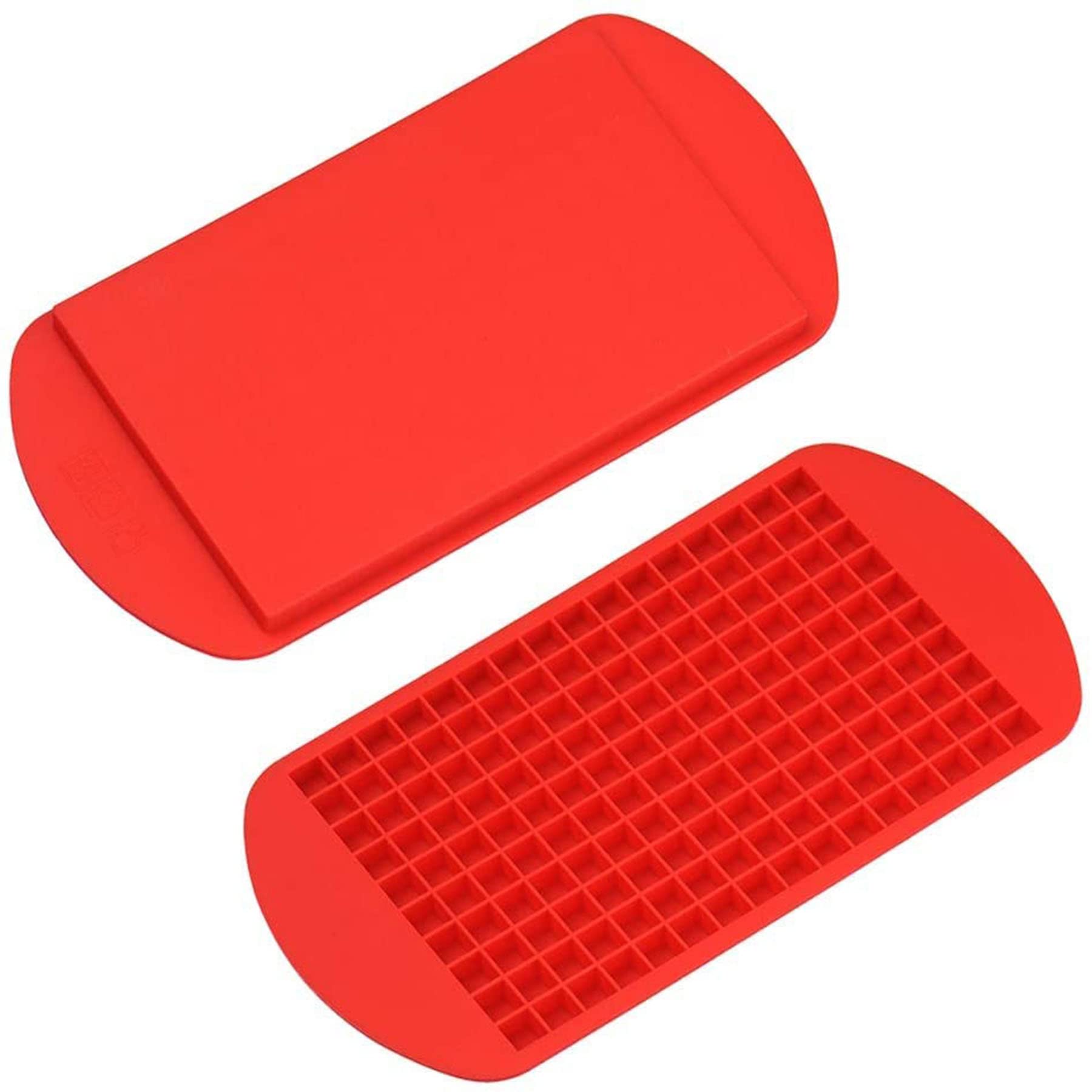 3Pcs Silicone Mini Ice Cube Trays - 160 Grids Square Ice Molds for Freezer, Baby Food, Whiskey & Cocktails | Perfect for Parties, Home Bars & Beverage Chilling (Red)