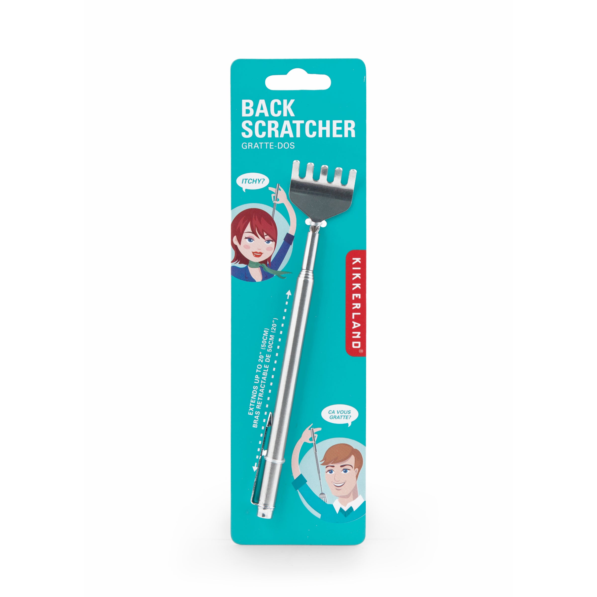 Premium Silver Telescopic Back Scratcher - Extendable & Adjustable Itch Relief Tool for Men & Women - Perfect for Home, Office, Travel, and Gift Giving