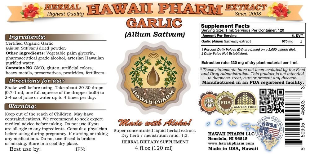 Organic Garlic (Allium sativum) Liquid Extract Tincture Supplement - 2x32 oz Unfiltered, Immune Support & Heart Health - Perfect for Cooking, Wellness Drinks & Natural Remedies