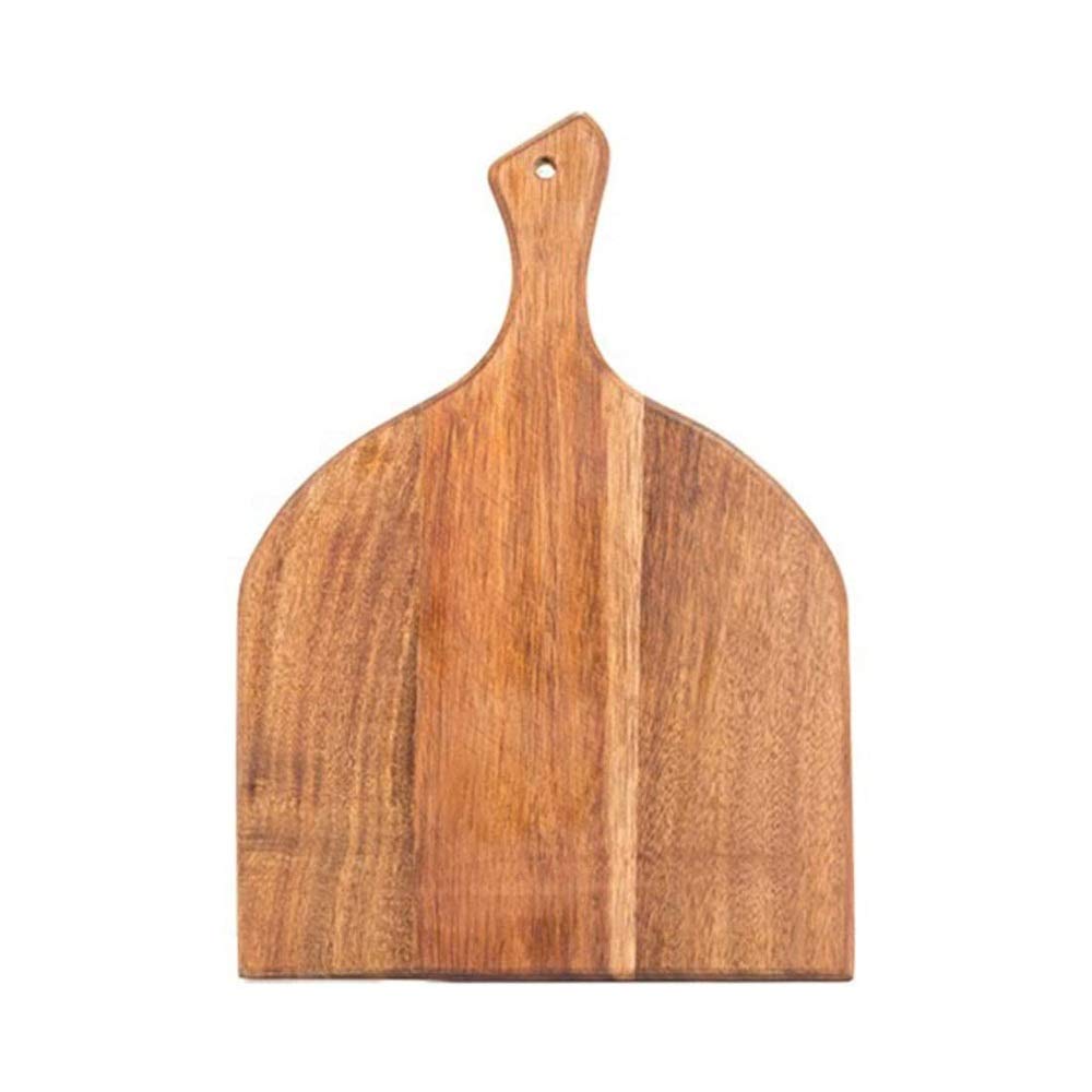 SHUUY Square Bamboo Pizza Peel & Cutting Board with Handle - Natural Wood Pizza Paddle for Baking, Serving, and Cutting Pizza, Bread, Fruits, Vegetables - Perfect for Home Kitchen, Outdoor BBQ, and Restaurant Use