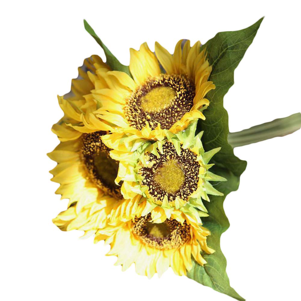 Artificial Sunflower Bouquet - Natural Looking Fake Sunflowers for Home Decor, Wedding Centerpieces, Party & Garden Decoration - Perfect Gift Idea for Any Occasion