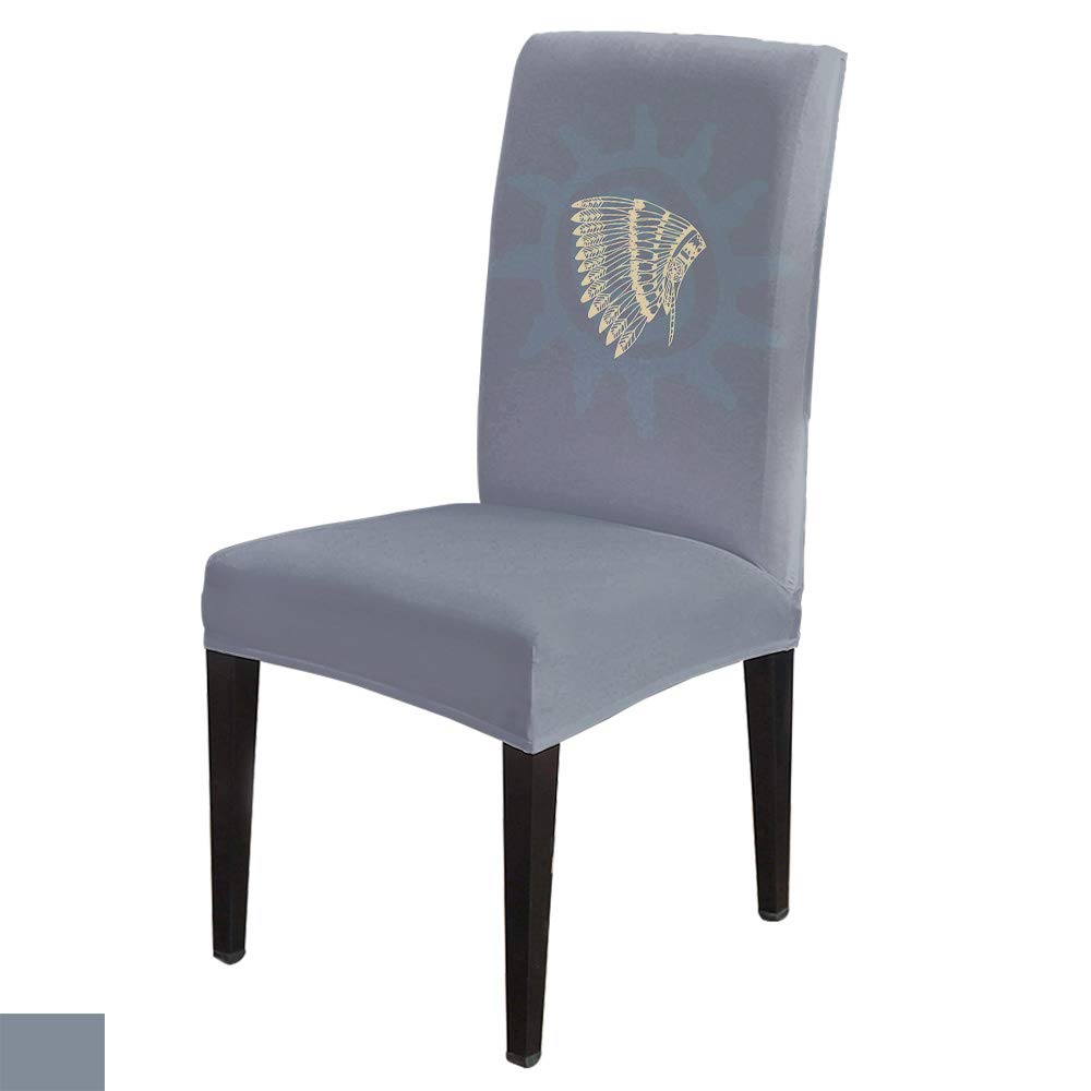Stretchy Universal Dining Chair Covers - 6 Pcs Easy Fit Slipcovers with Native American Tribal Design for Kitchen & Dining Room Decor - Perfect for Home, Restaurant, and Office Use