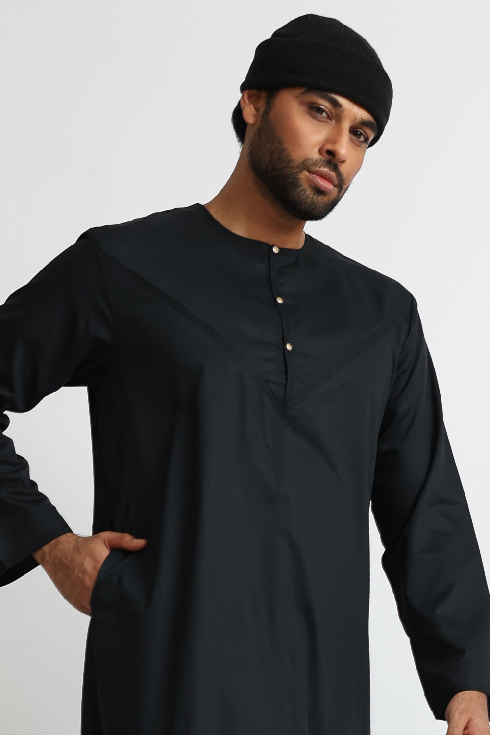 J1520 Kids Black Omani Abaya - Islamic Prayer Dress for Girls - Perfect for Eid, Ramadan & Mosque Wear