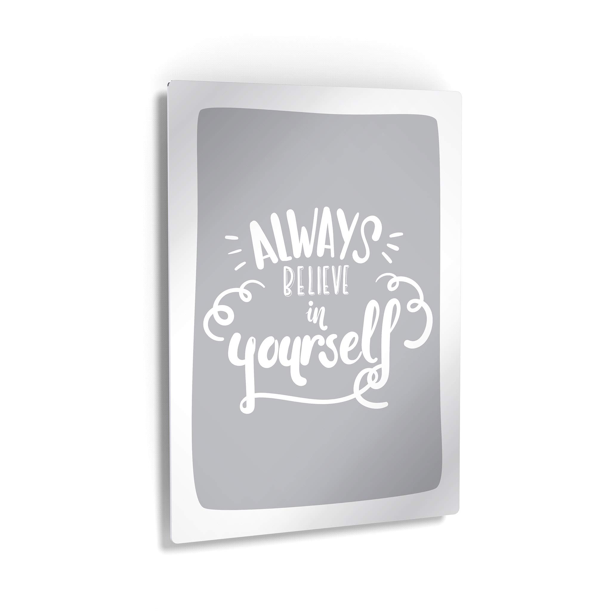 Always Believe in Yourself Inspirational Metal Wall Art - 40x30 Inch Blue Lettering Print for Kids Room, Nursery & Baby Room Decor - Motivational Quote Sign Made in USA | Perfect for Bedroom, Playroom & Classroom Wall Decor