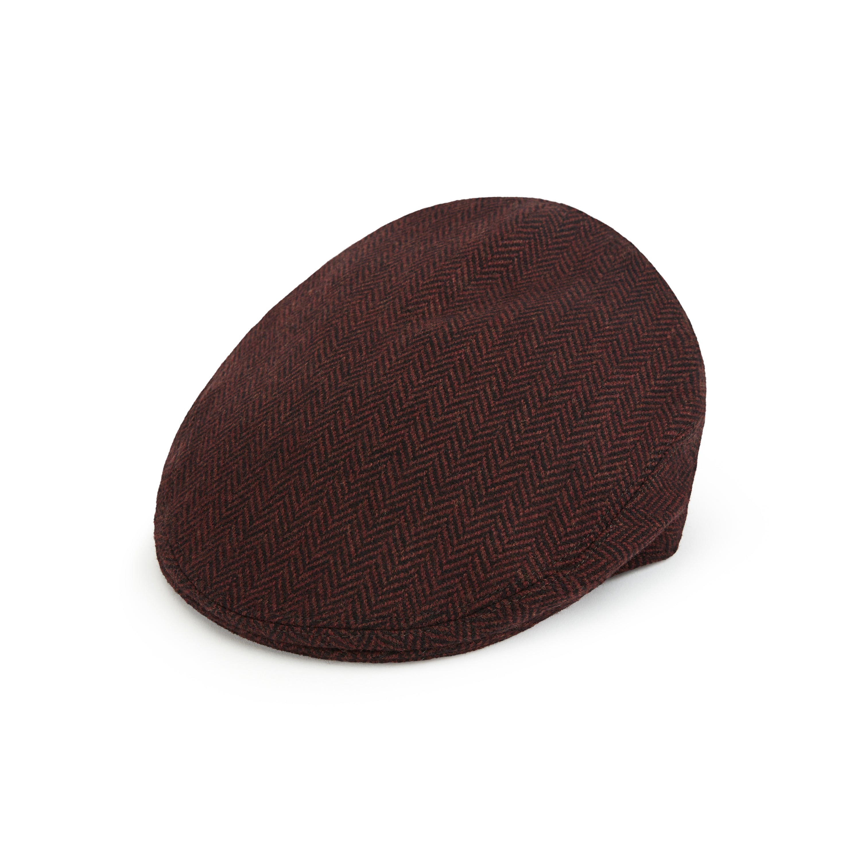 Heydon Burgundy Herringbone Flat Cap for Men - Classic Wool Newsboy Hat for Casual & Formal Wear - Perfect for Outdoor Activities, Travel & Vintage Style Fashion