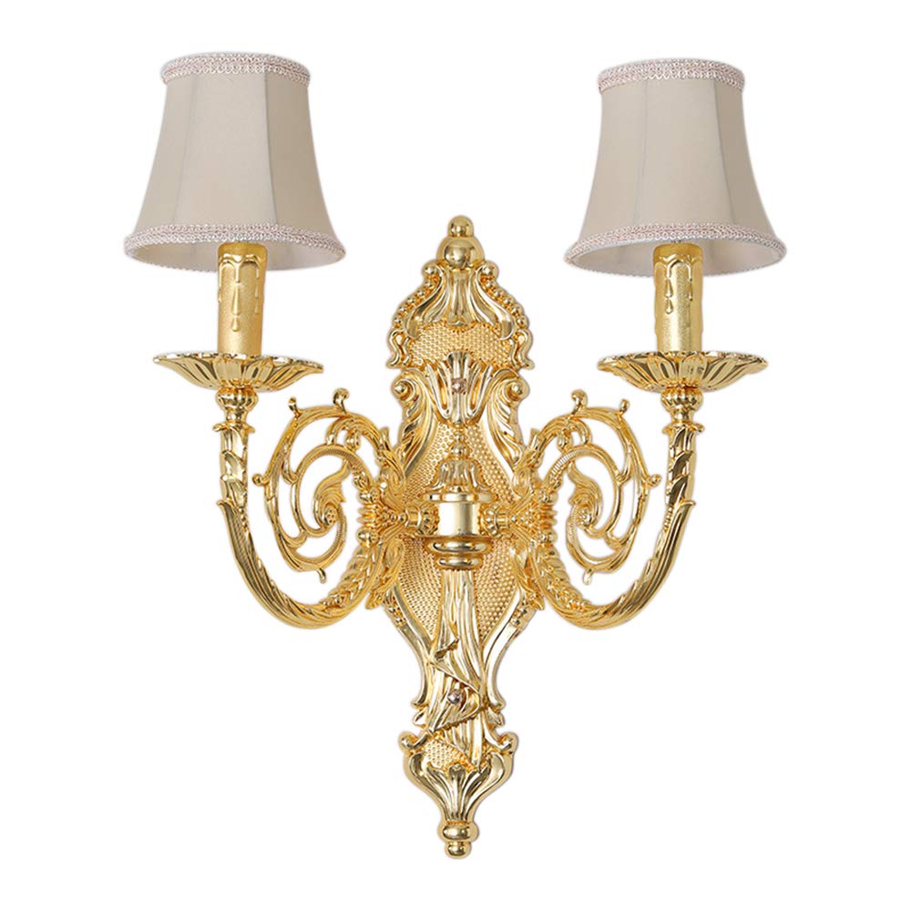 2-Light Crystal Wall Sconce with Lampshade - Zinc Alloy Candle Wall Lamp for Living Room, Corridor & Bedroom Decor - Elegant Wall Lighting Fixture for Home & Hotel Interior Design