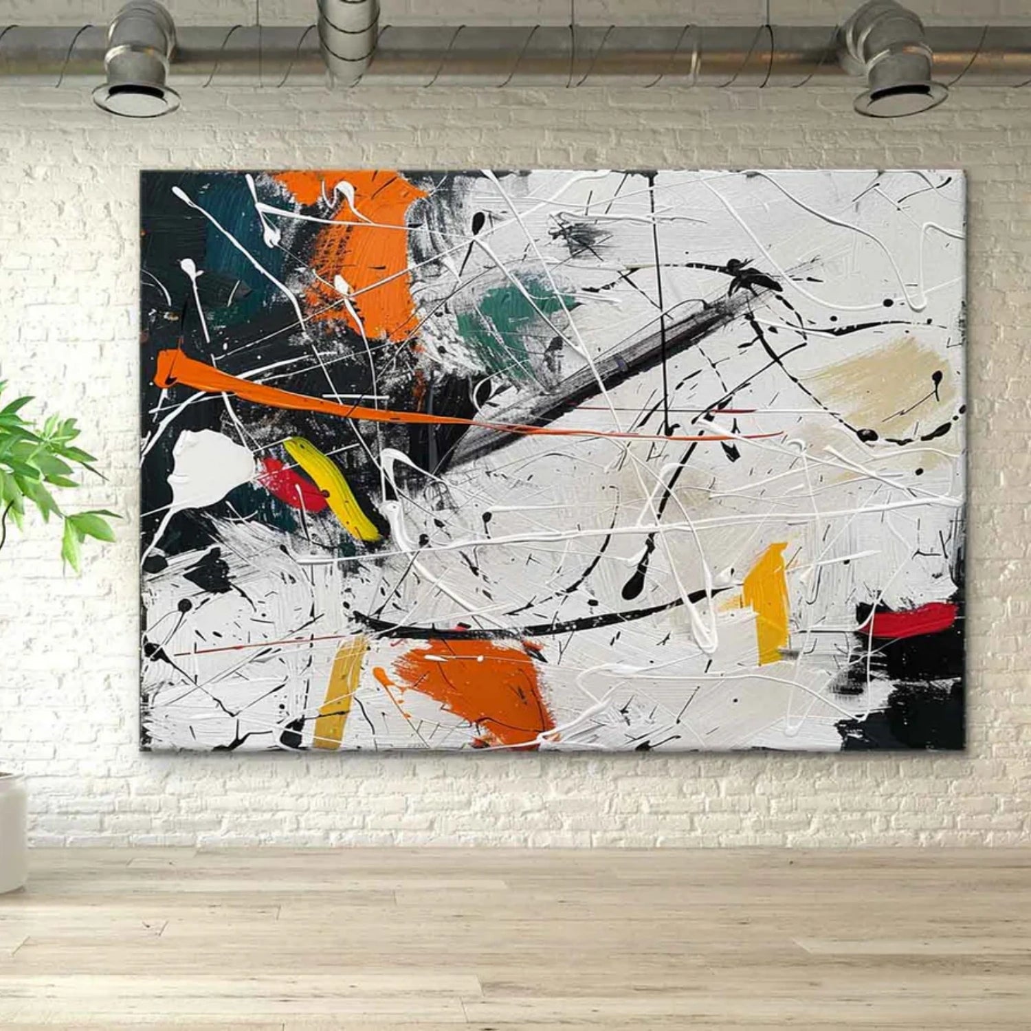 Pollock Art #JP005 - Abstract Drip Painting Wall Decor for Modern Home & Office | Perfect for Living Room, Bedroom & Office Spaces