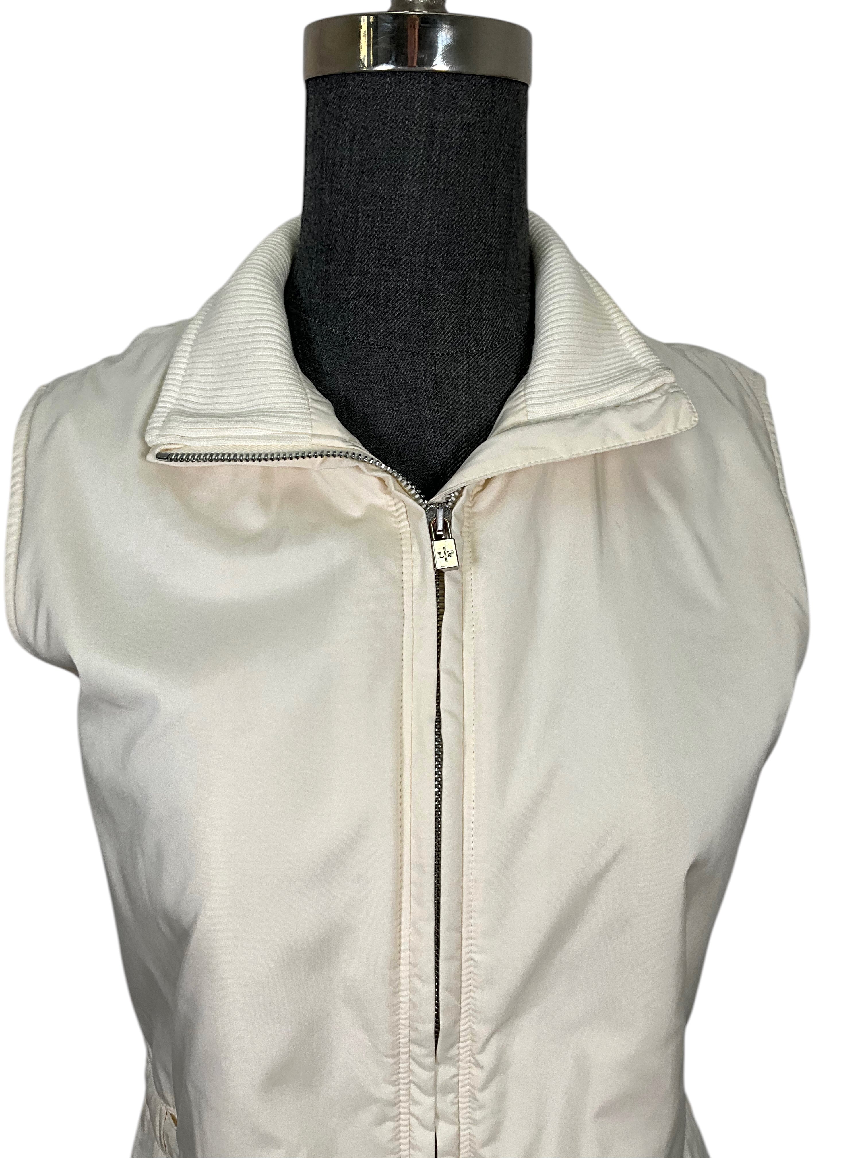 LORO PIANA Men's Lightweight Polyester Front Zip Vest - Size S - Perfect for Outdoor Activities, Travel & Casual Wear