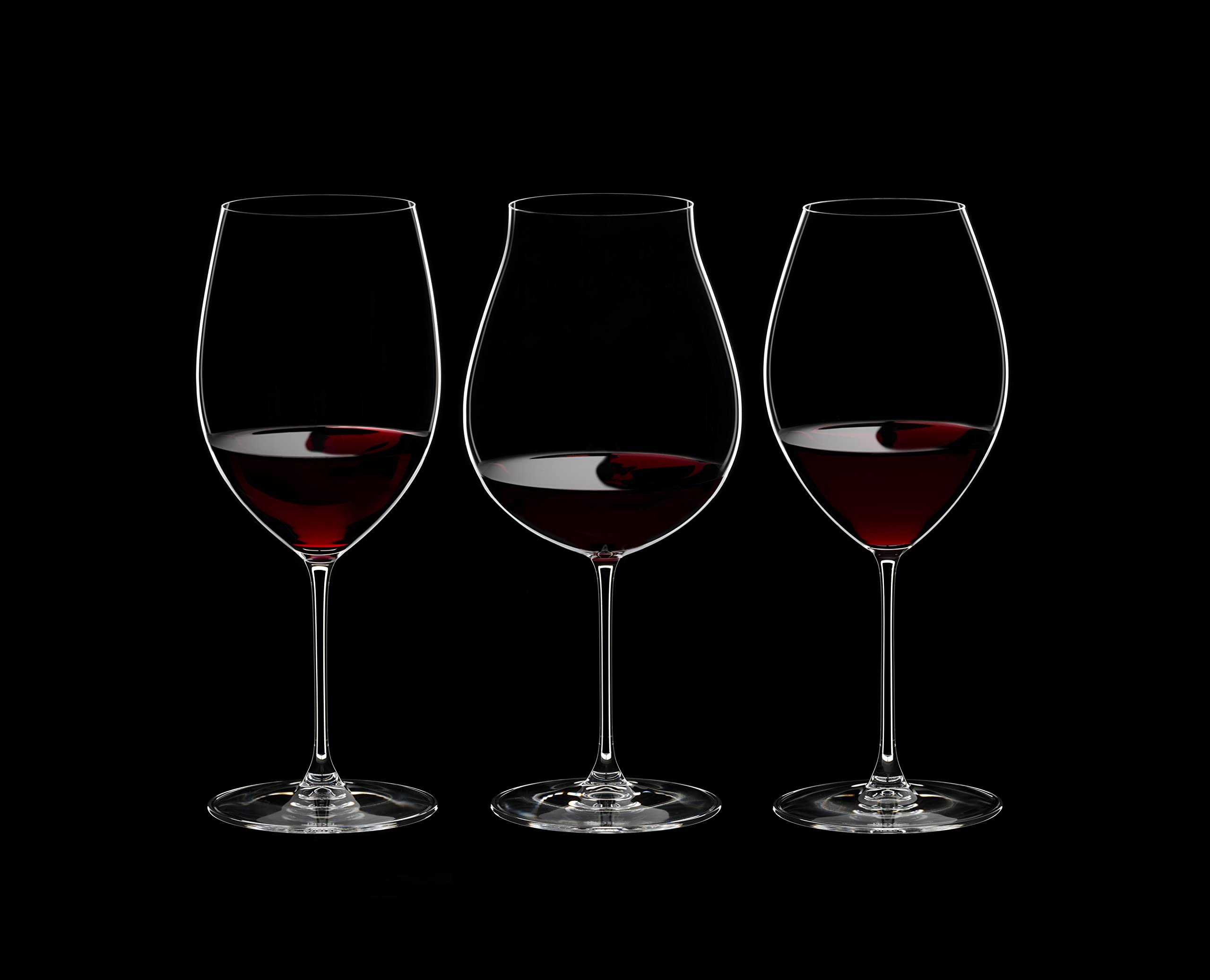 Riedel Veritas Red Wine Tasting Set of 3 Glasses - Premium Crystal Wine Glasses for Cabernet, Pinot Noir & Merlot - Perfect for Wine Tasting Parties & Fine Dining