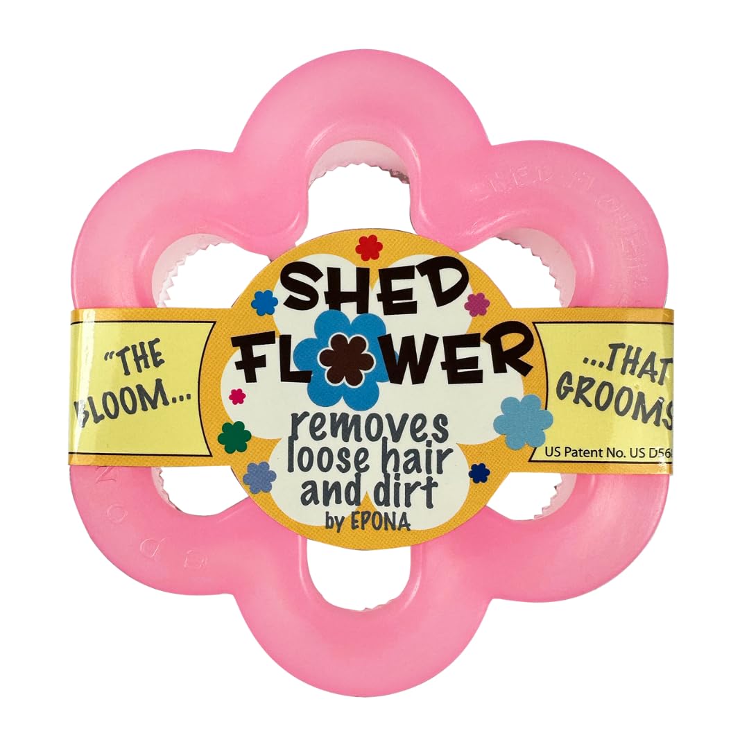 Epona Shed Flower Horse Grooming Tool - Effective Deshedding Brush for Horses & Ponies - Perfect for Stable, Ranch & Show Grooming