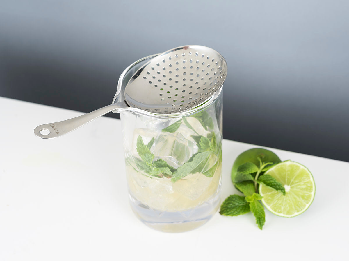 Harrison Julep Strainer - Premium Stainless Steel Cocktail Strainer for Mint Juleps & Mixed Drinks - Perfect for Home Bars, Cocktail Parties & Bartending