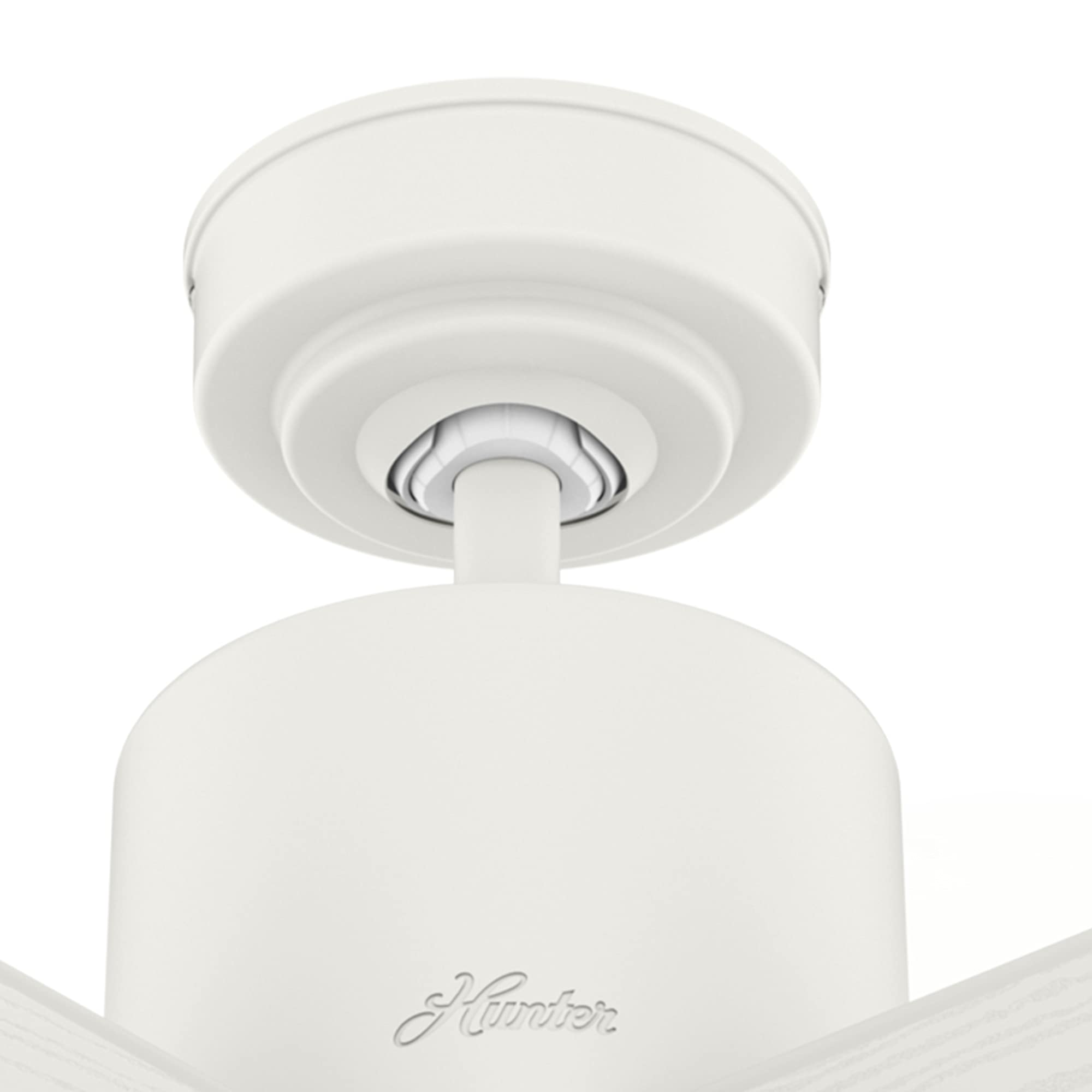 Hunter Fan 52 Inch Matte White Outdoor Ceiling Fan with LED Light Kit & Remote Control - Durable Weatherproof Design for Patio, Deck, Porch & Backyard (Renewed)