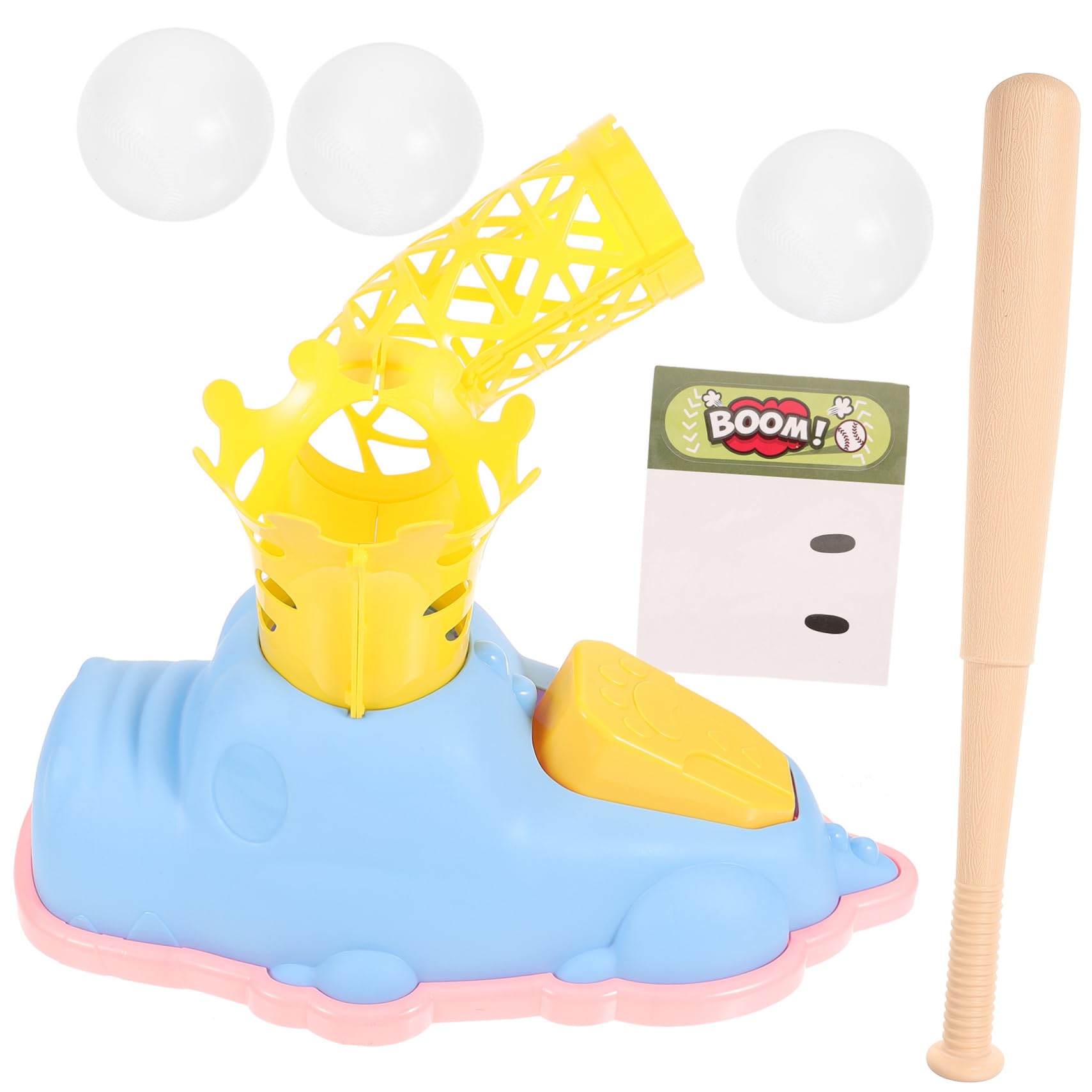 ifundom Baseball Pitching Machine Set - 6 Plastic Baseballs & Launcher for Kids, Toddler Outdoor Sports Toys, Parent-Child Interactive Play, Perfect for Backyard, Park & Birthday Gifts (Ages 3-8 Years)