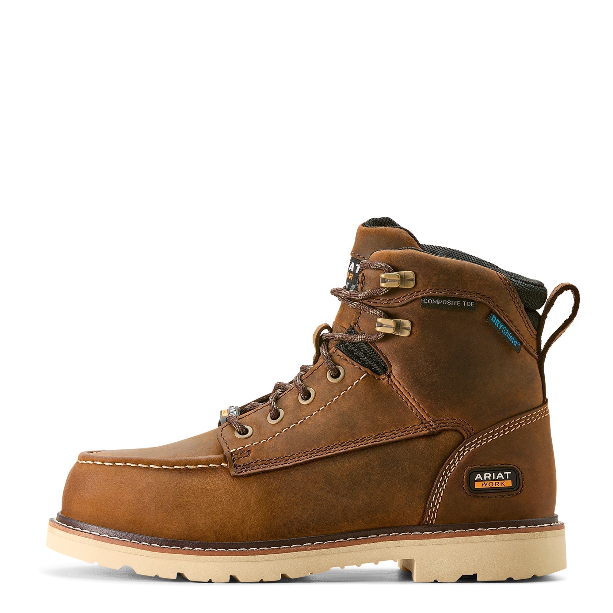 Rebar Lift Women's Waterproof Composite Toe Work Boots - Safety Shoes for Construction, Hiking & Outdoor Work - Slip Resistant & Comfortable Brown Work Boots