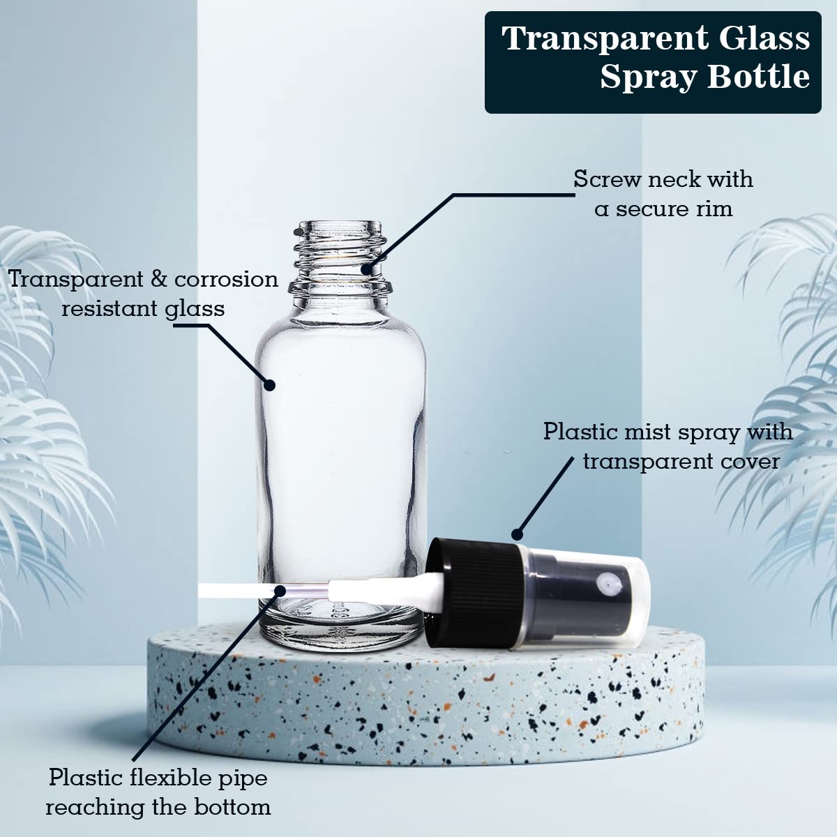 Refillable 30ml Clear Glass Fine Mist Spray Bottles with Pump for DIY Perfume, Essential Oils, Aromatherapy Blends & Beauty Products - Perfect for Travel, Home Scenting & Skincare Routines (Pack of 3)