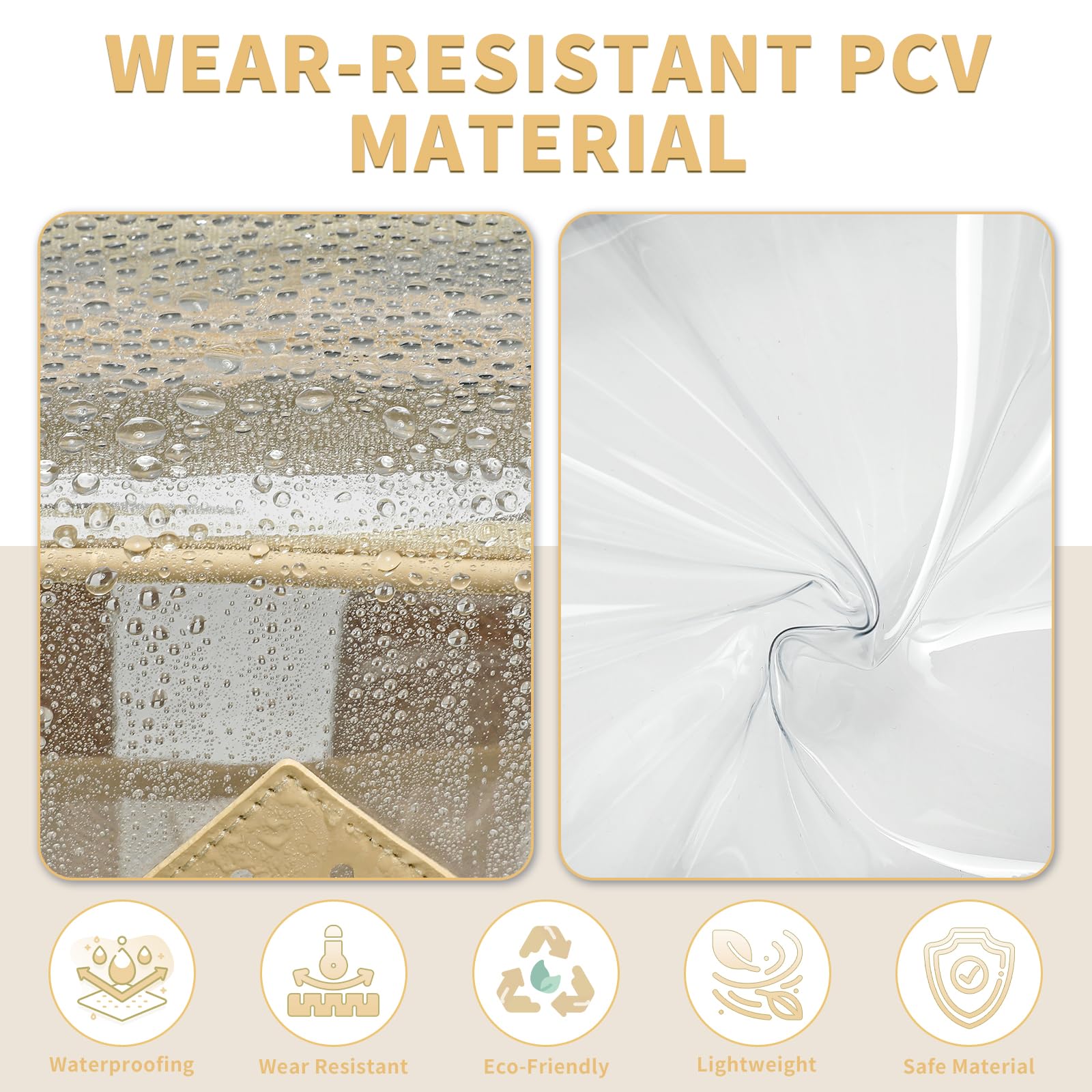 Clear PVC Backpack for Women - Large Capacity, Durable for College & Travel