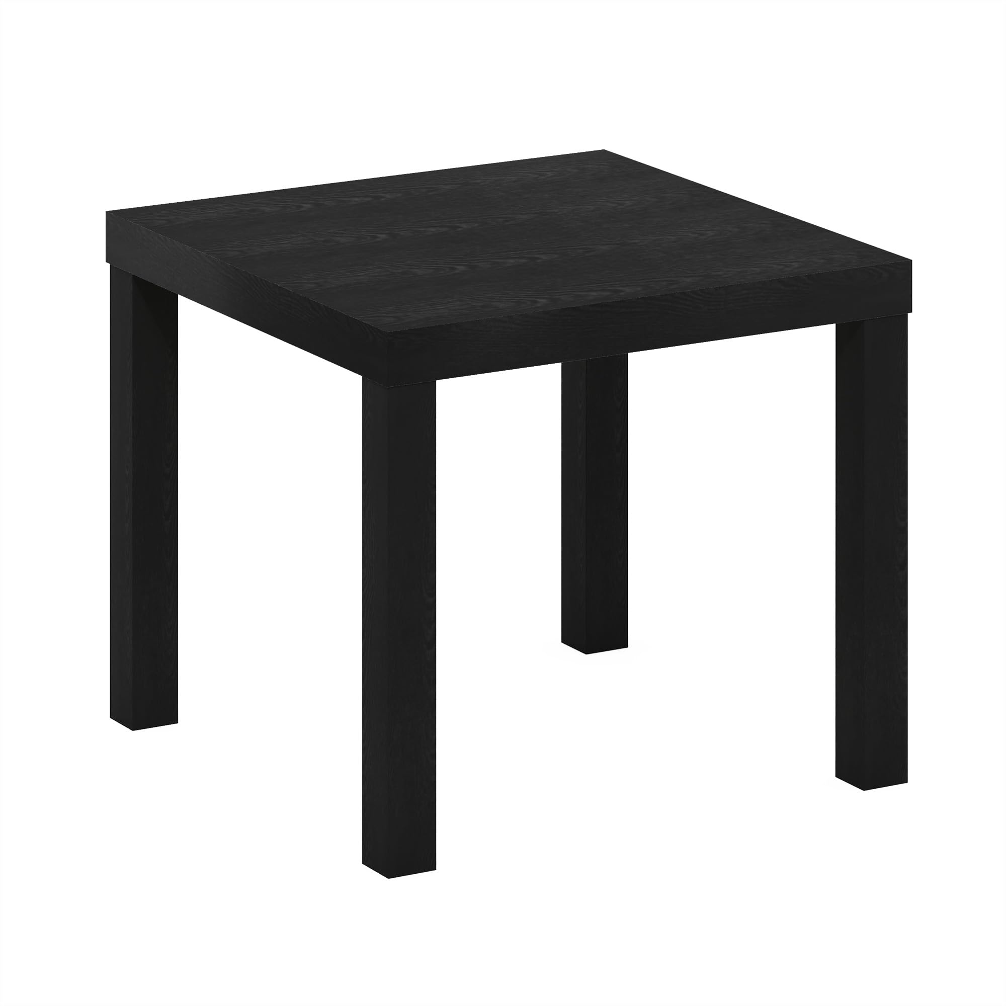 Furinno Classic Homey Square Parsons Side End Table - Black, 1-Pack | Compact Nightstand for Small Spaces, Living Room Accent Table, Bedside End Table for Apartment & Dorm Decor