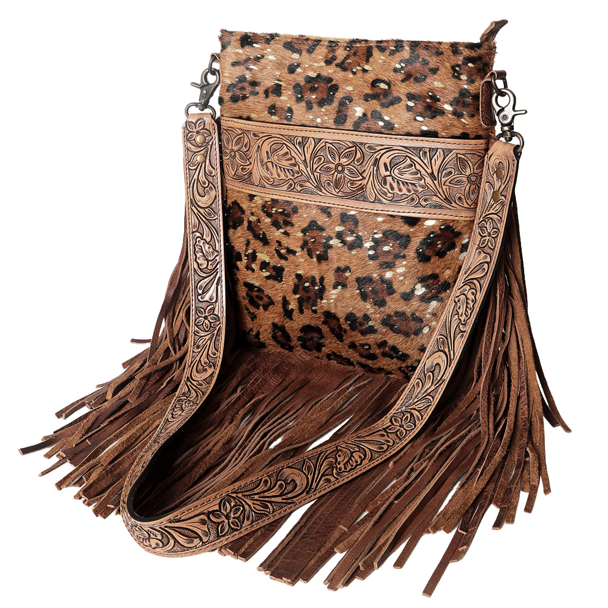 American Darling Women's Concealed Carry Crossbody Purse - Hand Carved Leather Fringe Western Handbag for CCW | Perfect for Everyday Carry, Western Fashion & Concealed Carry Lifestyle