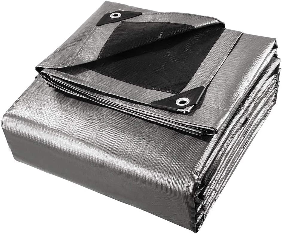 Heavy Duty Waterproof Tent Tarp - 25' x 40' UV & Tear Resistant Silver/Black Cover for Camping, Pool, Truck, Boat, Roof, Furniture | Indoor & Outdoor Use for All-Weather Protection