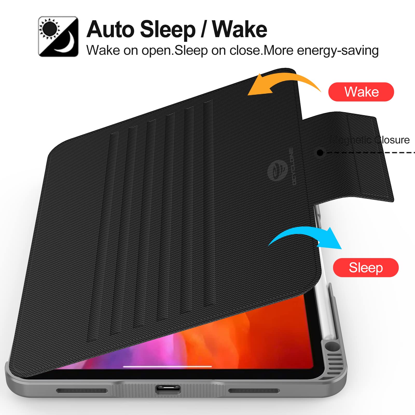 OCYCLONE iPad Pro 11 Inch Case (4th/3rd/2nd/1st Gen 2022-2018) - Magnetic Stand with 6 Viewing Angles, Apple Pencil Holder & Auto Sleep/Wake - Protective Cover for iPad Pro 11