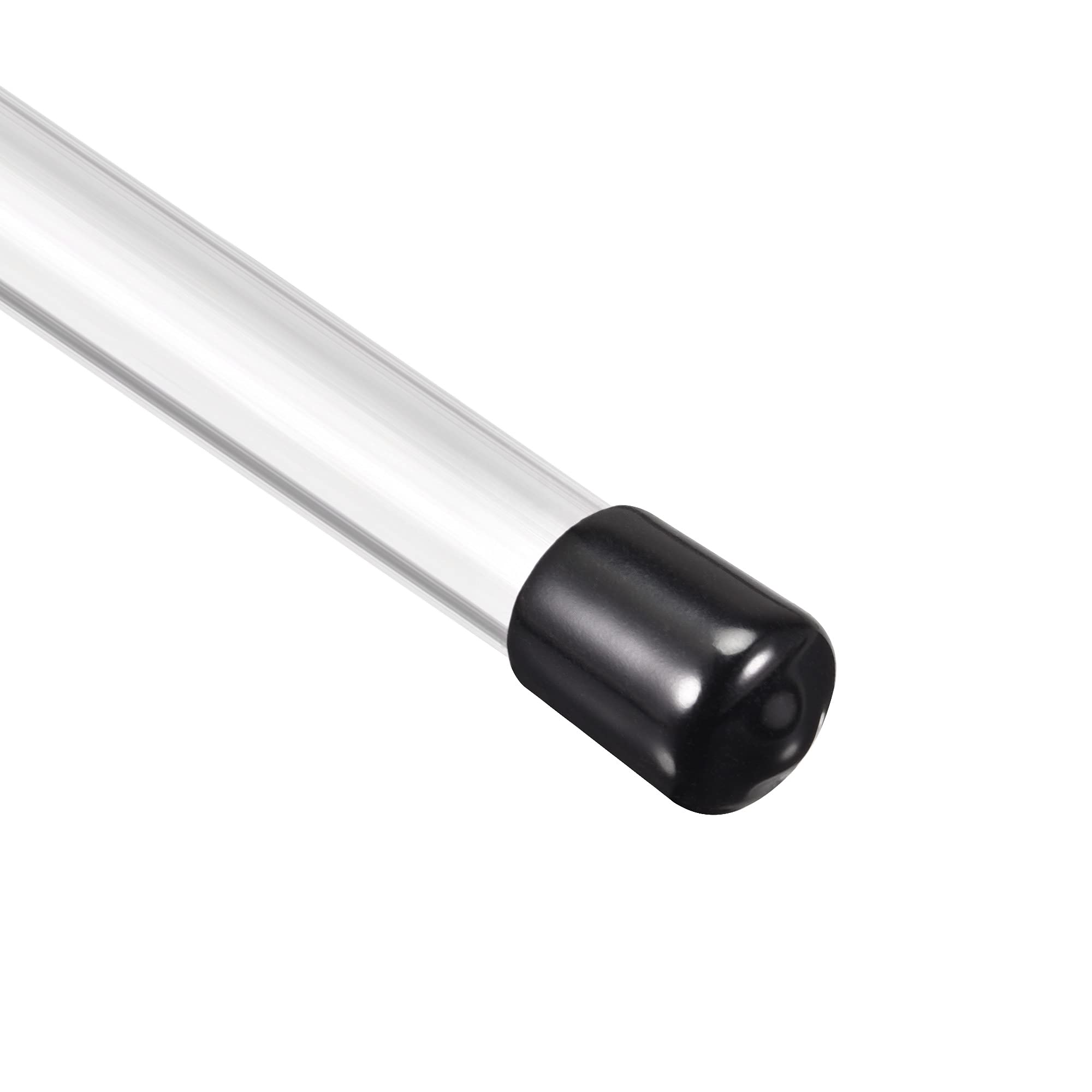 uxcell 6mmx8mmx200mm Clear Rigid Plastic Tubing with Black Lids - 2 Pack Transparent Storage Tubes for DIY Projects, Aquariums, and Craft Organizing