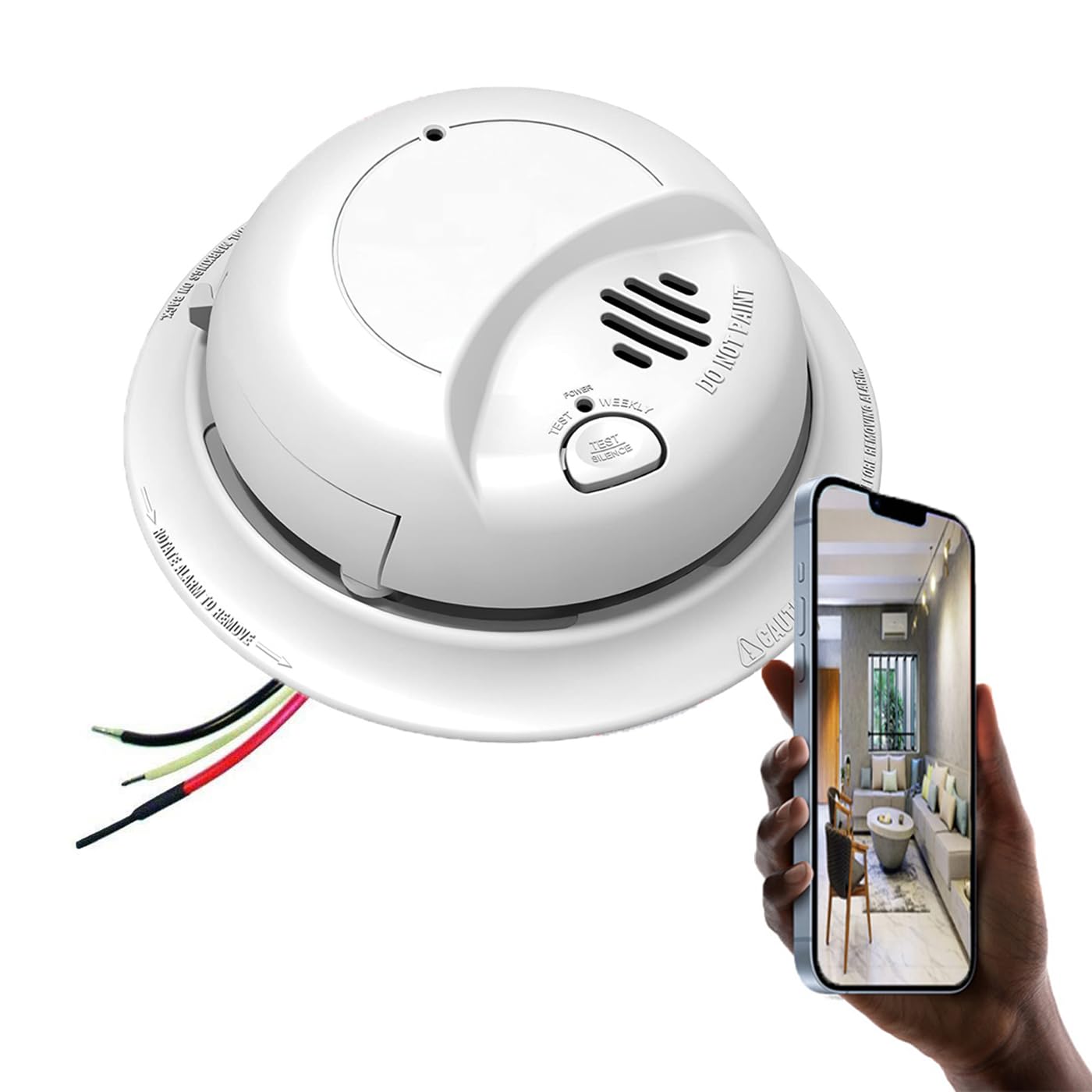 ZEUS 1080P HD WiFi Hidden Spy Camera - Smoke Detector Covert Nanny Cam with Wireless IP Connectivity & Mobile App | Works with 120V AC Quick Connector | Ideal for Home Security, Baby Monitoring & Office Surveillance