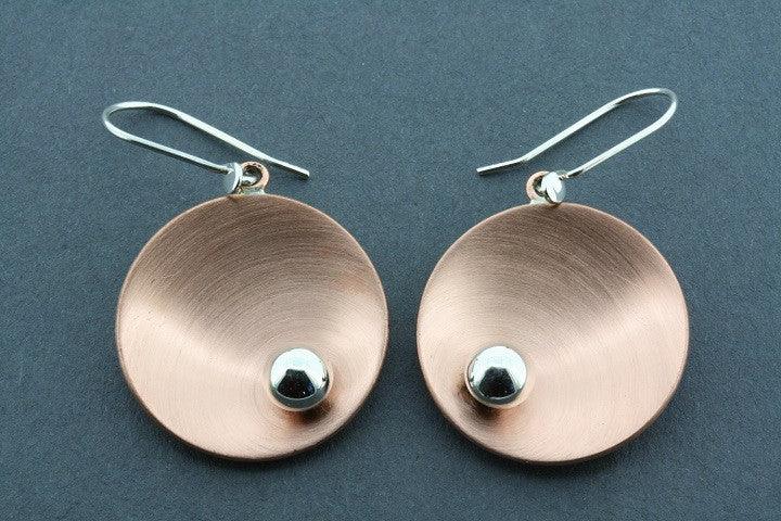 Copper Cup with Silver Ball Earrings - Elegant Boho Jewelry for Women | Perfect for Parties, Weddings & Everyday Wear