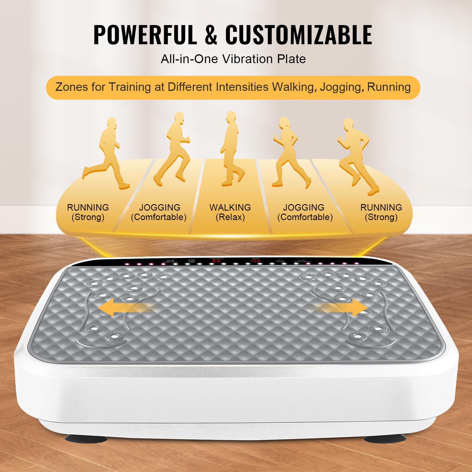 **Vibration Plate Exercise Machine for Weight Loss & Body Toning - Whole Body Fitness Platform with Dynamic LED Lights - Lymphatic Drainage & Home Gym Workout for Women & Men - Perfect for Home Fitness, Recovery & Dynamic Training**