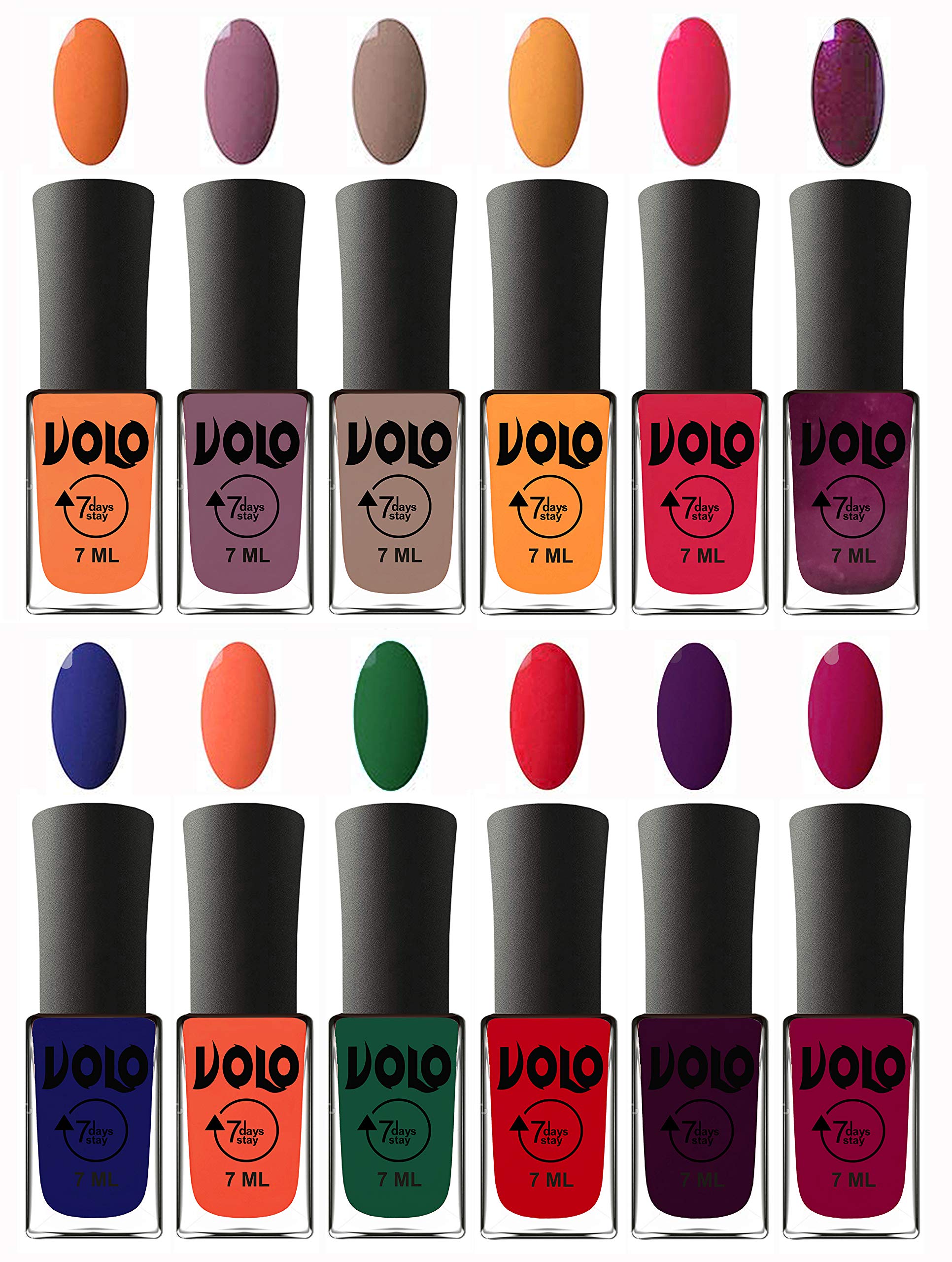 Volo 12 Colors Long Lasting Nail Polish Set for Women & Girls - Vibrant Multi-Color Nail Paints for Daily Wear, Parties & Special Occasions