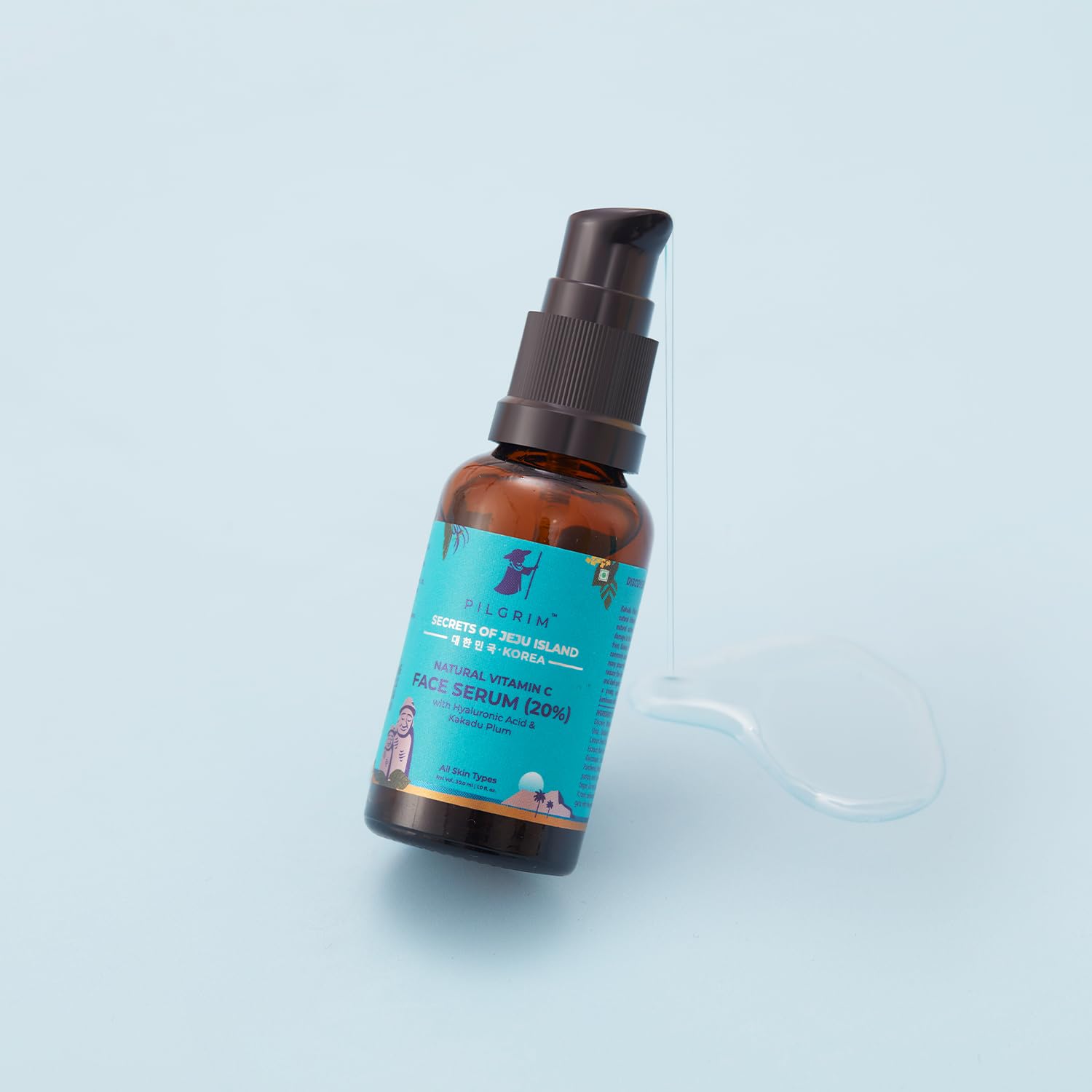 Pilgrim Korean 20% Vitamin C Face Serum with Hyaluronic Acid & Kakadu Plum - Brightening Serum for Glowing, Dry, Oily & Combination Skin | Vegan, Cruelty-Free Skincare for Men & Women | 30ml | Perfect for Daily Anti-Aging Routine & Dark Spot Correction