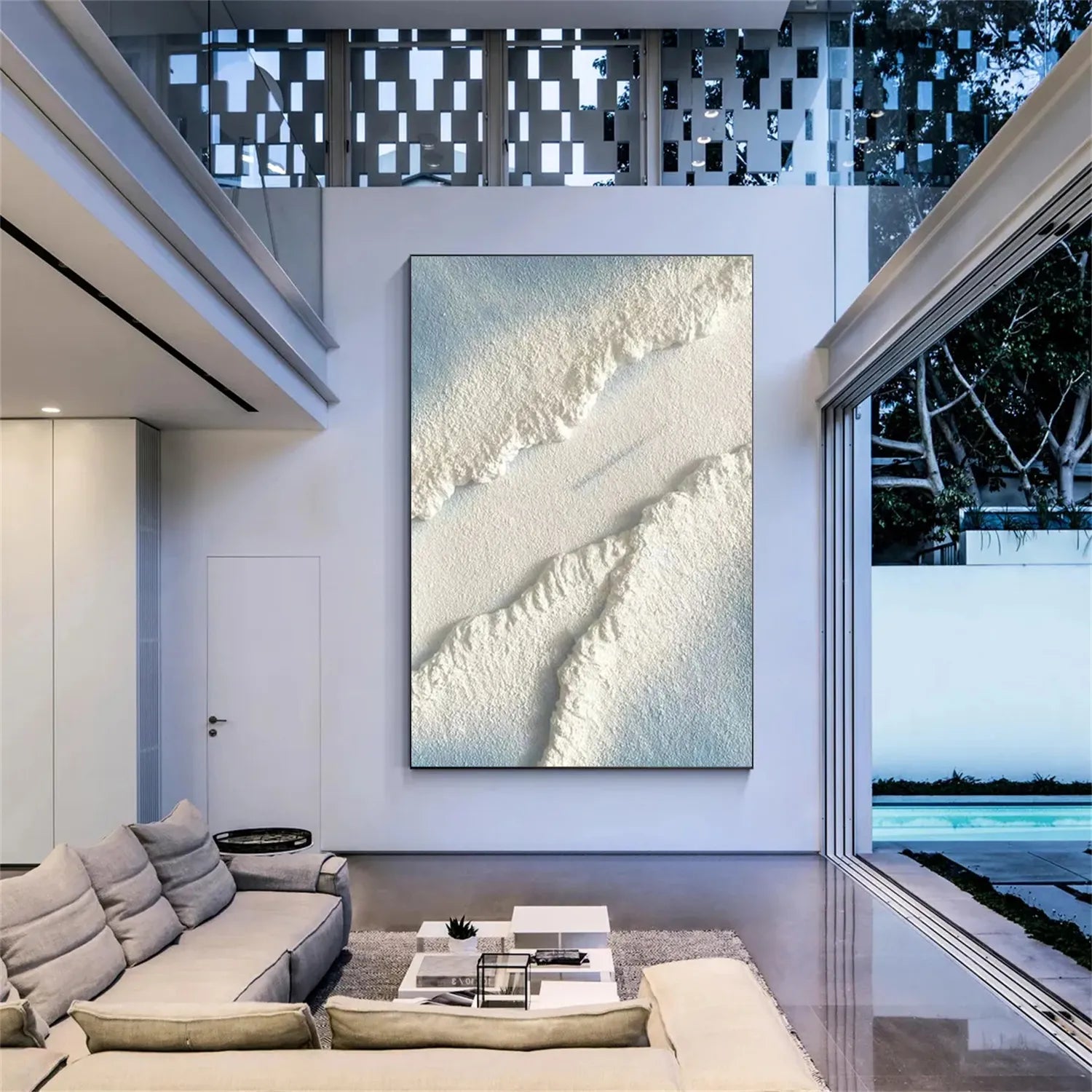 Ocean And Sky Painting #OS 190 - Handmade Canvas Wall Art for Home & Office Decor - Perfect for Living Room, Bedroom or Gift