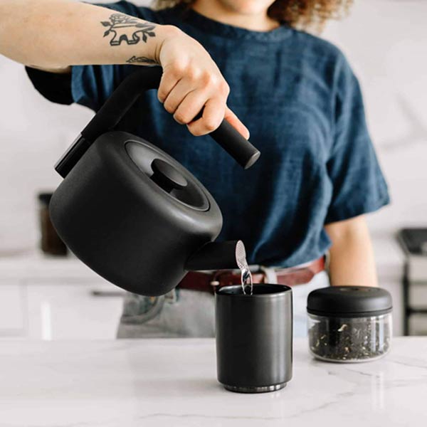 Fellow Clyde Stovetop Kettle - Premium Stainless Steel Tea Kettle for Gas & Electric Stoves - Perfect for Pour Over Coffee, Tea Brewing & Home Kitchen Use