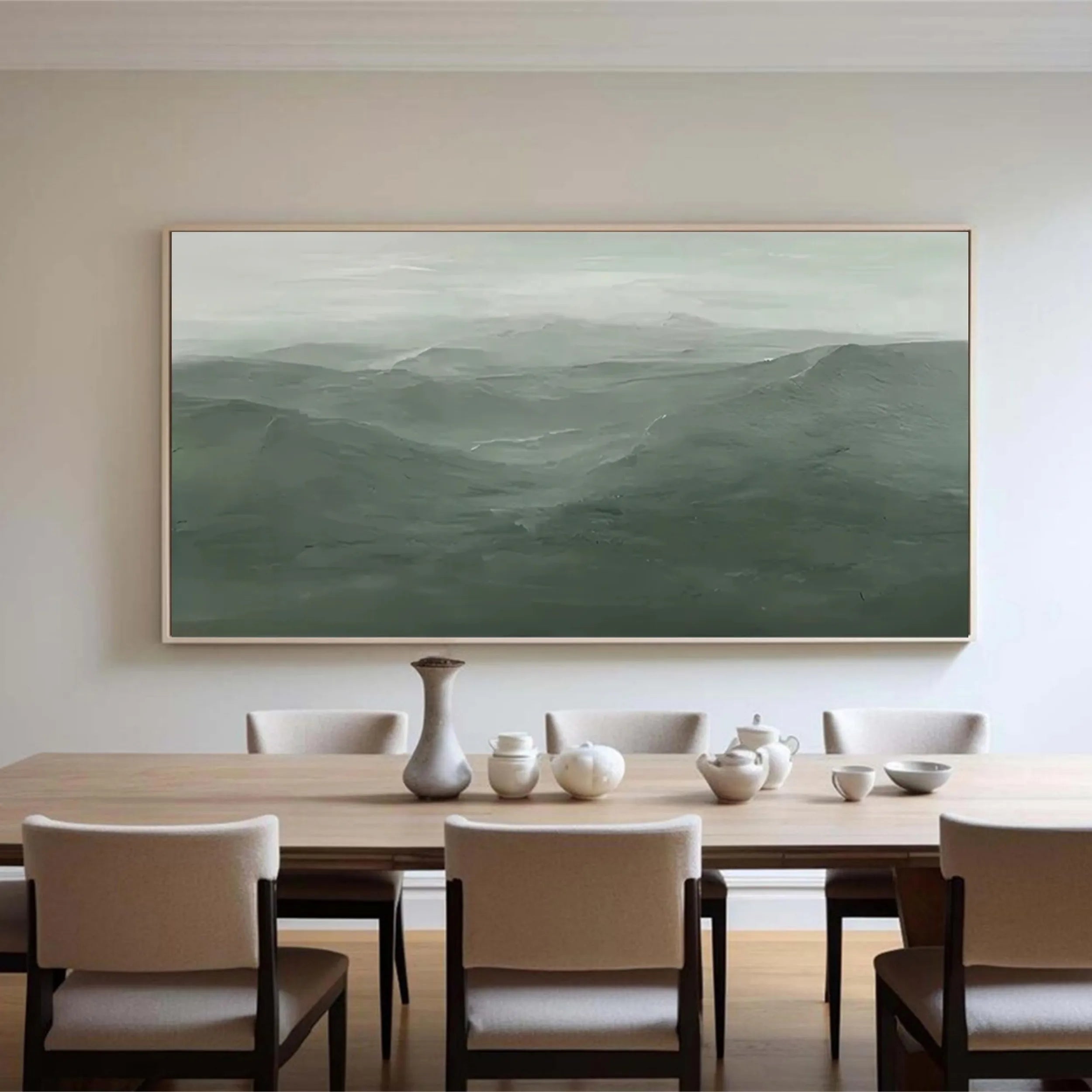 Blue & Green Abstract Wall Art Canvas Print #BG018 - Modern Home Decor for Living Room, Bedroom & Office