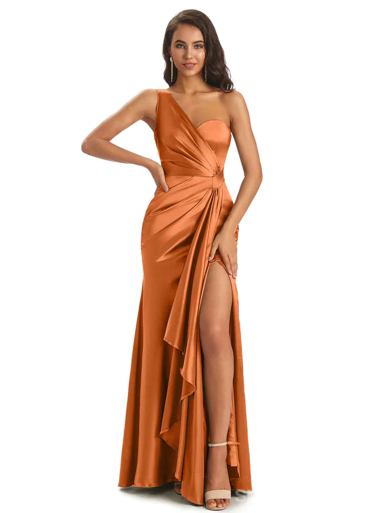 Elegant Burnt Orange Mermaid Maxi Bridesmaid Dresses - Long Formal Party Gowns for Weddings & Special Occasions | Style WG1882 | Perfect for Beach Weddings, Evening Galas & Prom Nights