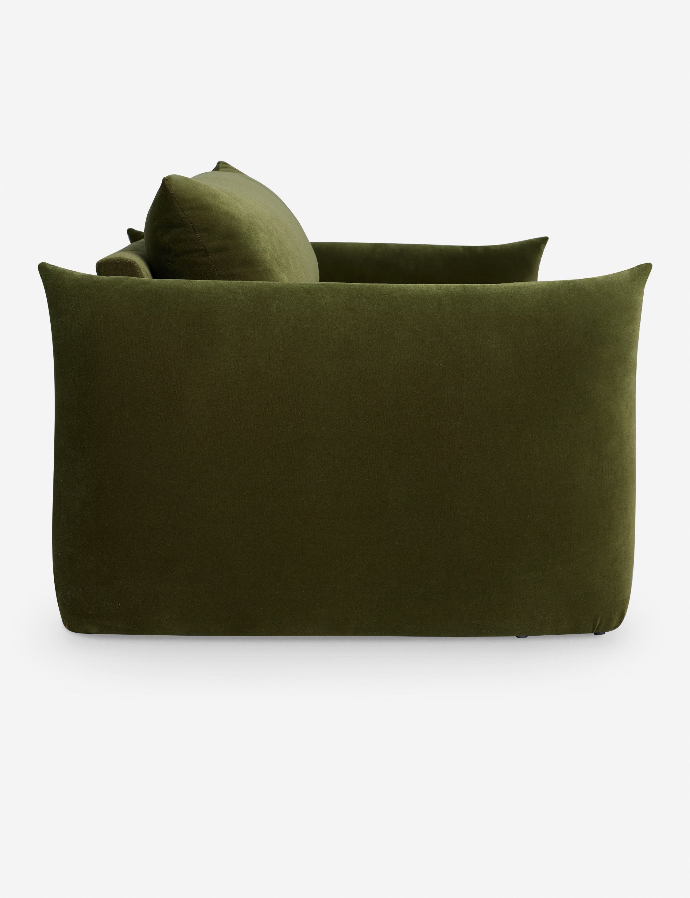 Luxury Loden Velvet Banks Sofa - Modern Velvet Upholstered Couch for Living Room, Lounge & Home Theater - Comfortable Mid-Century Style Sectional Sofa with Premium Fabric